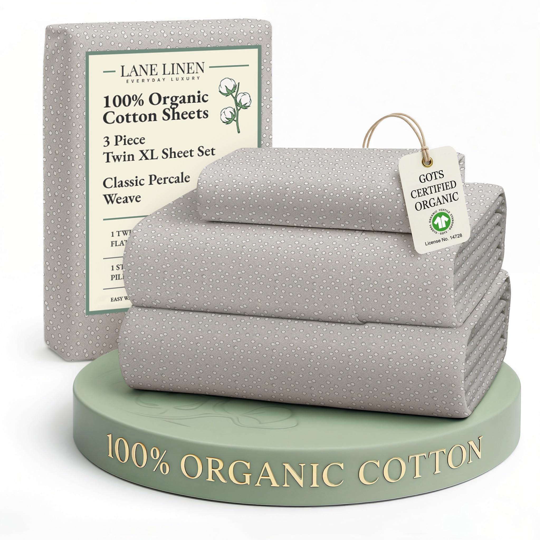 LANE LINEN 100% Organic Cotton Eco Friendly Sustainably Produced Queen Sheets Set, Low Pill Fade Resistant Machine Wash Fully Elasticized Cotton Bedding Queen Set- French Blue