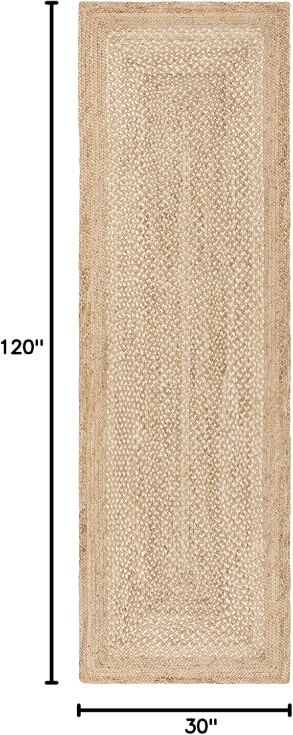 SAFAVIEH Natural Fiber Collection Runner Rug - 2'6" x 10', Natural & Ivory, Handmade Farmhouse Boho Coastal Rustic Jute, Ideal for High Traffic Areas in Living Room, Bedroom (NF885B)