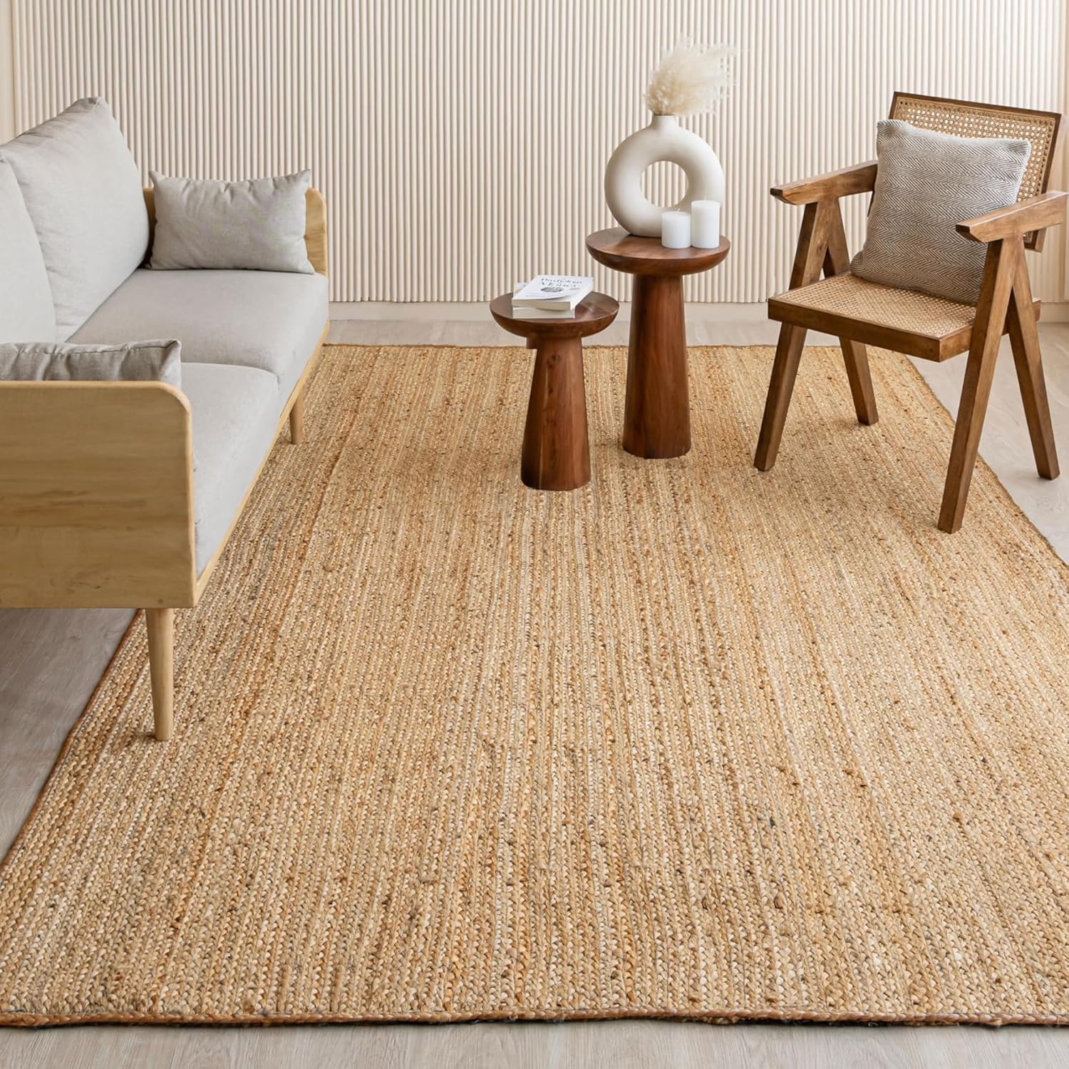 HOMEMONDE Handcrafted Woven Jute Runner Rug 2x8 ft - Rustic Natural Braided Area Rug - Farmhouse Indoor Eco Friendly Floor Rug for Kitchen, Hallway, Living Room, Bedroom