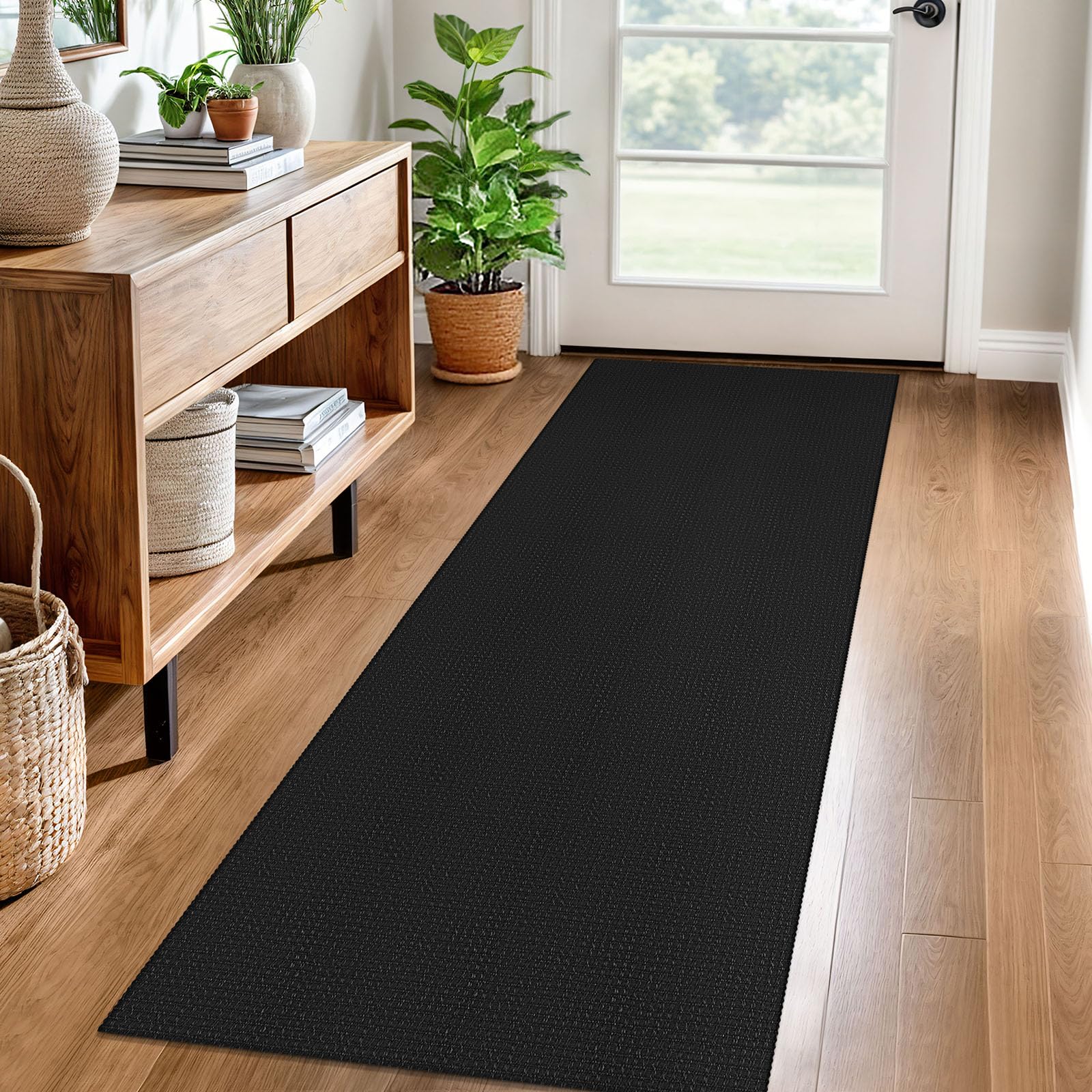 EARTHALL Woven Runner Rug 2x5 Ft Washable Runners for Hallways Cotton Non Slip Rubber Backed Kitchen Runner Braided Indoor Floor Carpet for Entryway, Hallway, Kitchen, Bedroom, Orange/Tan/Brown