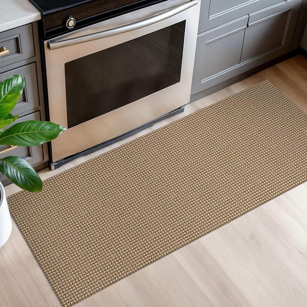 EARTHALL Woven Runner Rug 2x5 Ft Washable Runners for Hallways Cotton Non Slip Rubber Backed Kitchen Runner Braided Indoor Floor Carpet for Entryway, Hallway, Kitchen, Bedroom, Orange/Tan/Brown