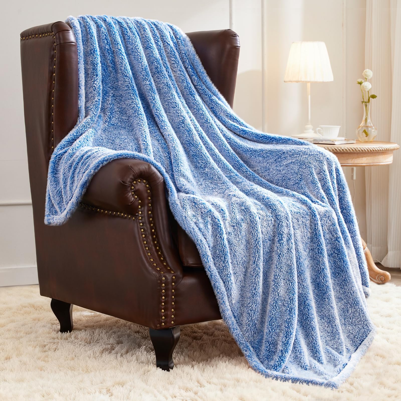 Exclusivo Mezcla Plush Fuzzy Fleece Throw Blanket Extra Large, Super Soft, Fluffy and Warm Blankets for Couch, Bed, All Season Use (50x70 Inches, Pink)