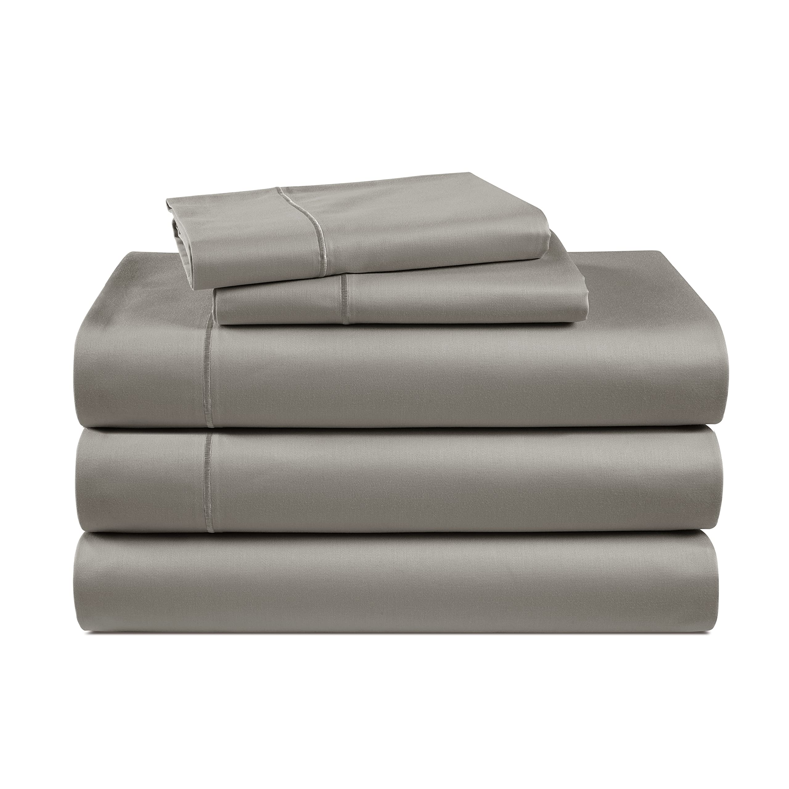 100% Egyptian Cotton Sheets Queen Size - Naturally Cooling & Breathable 4 Piece Silky Sateen Weave Queen Sheet Set, Ultra-Soft & Durable Hotel Luxury Sheets with 15" Snug Fit Deep Pockets - White