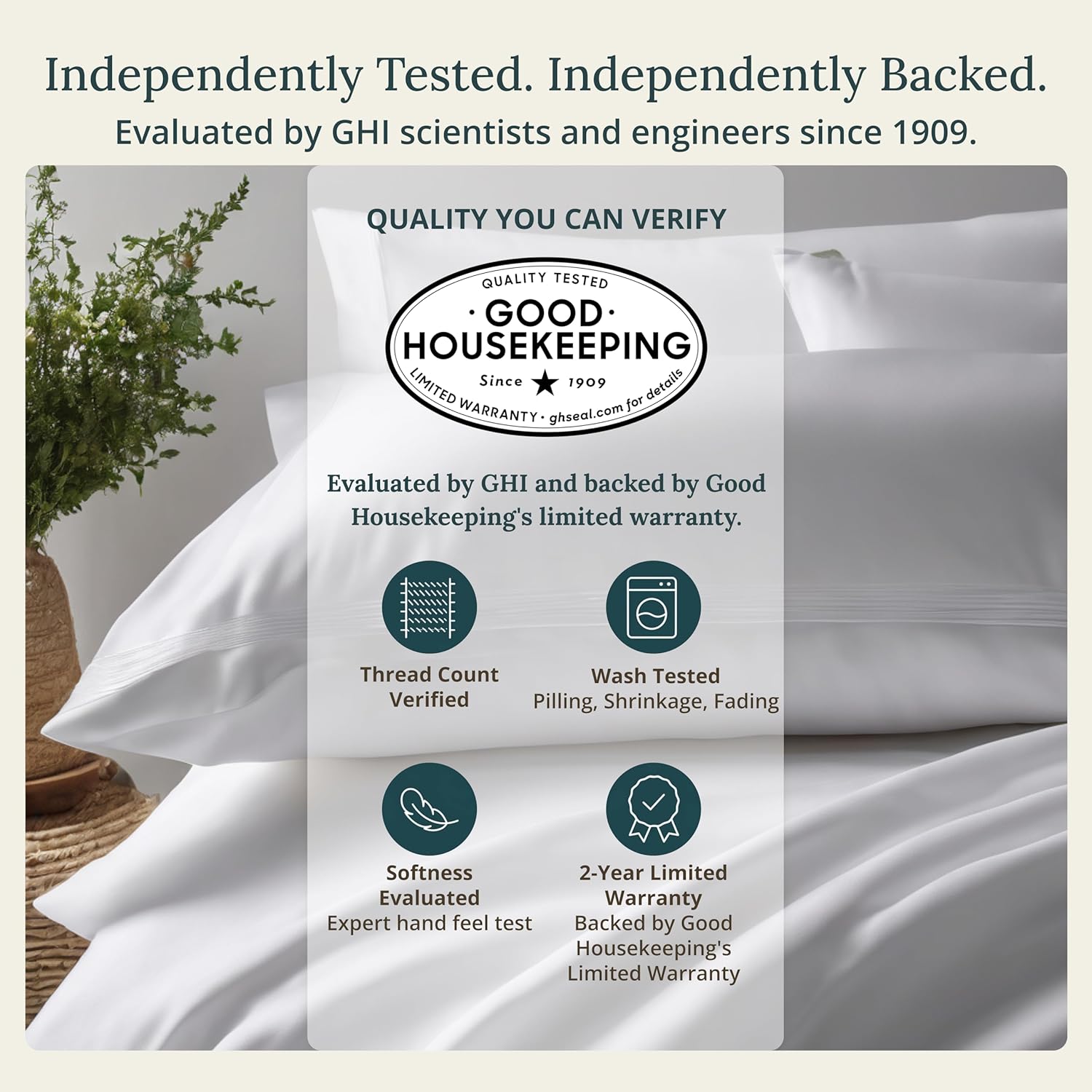 California Design Den 100% Organic Cotton Pillow Cases Queen/Standard Set of 2, Soft & Crisp Percale Weave Cotton Pillowcases (Bright White)