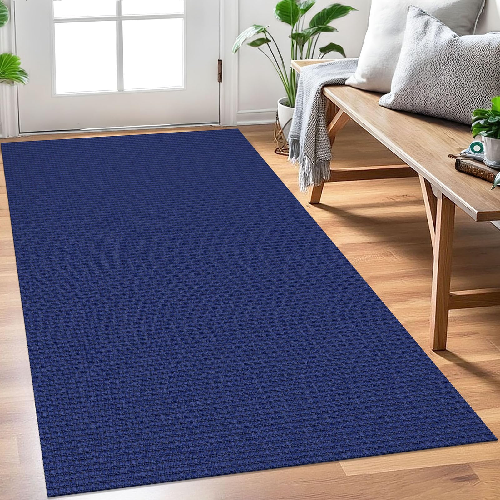 EARTHALL Woven Runner Rug 2x5 Ft Washable Runners for Hallways Cotton Non Slip Rubber Backed Kitchen Runner Braided Indoor Floor Carpet for Entryway, Hallway, Kitchen, Bedroom, Orange/Tan/Brown