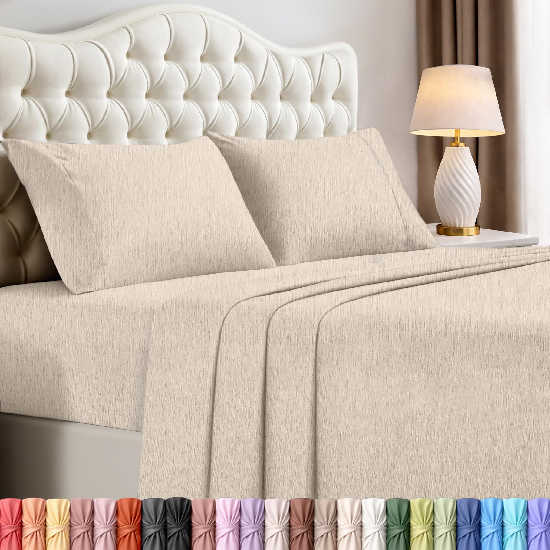 Utopia Bedding Queen Size Sheet Set – 4 Piece Bed Sheets, Soft and Breathable Microfiber, Includes 1 Fitted Sheet, 1 Flat Sheet and 2 Pillowcases – Oeko Tex (Coral)