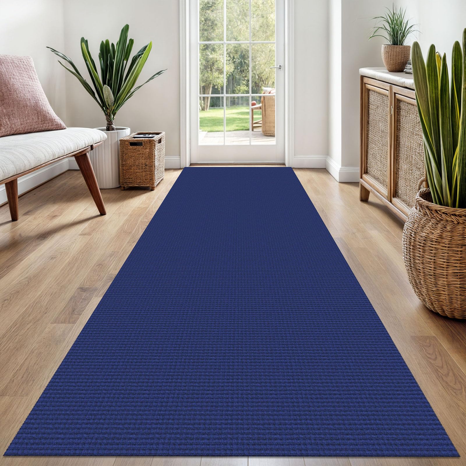 EARTHALL Woven Runner Rug 2x5 Ft Washable Runners for Hallways Cotton Non Slip Rubber Backed Kitchen Runner Braided Indoor Floor Carpet for Entryway, Hallway, Kitchen, Bedroom, Orange/Tan/Brown