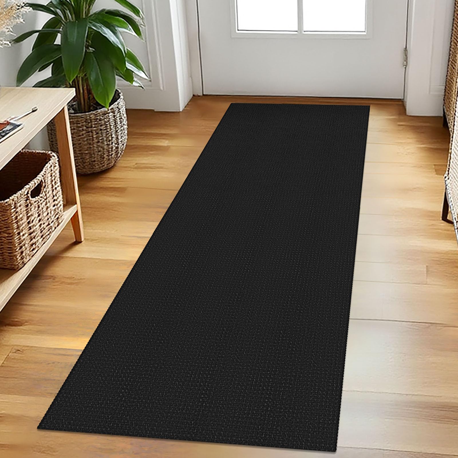 EARTHALL Woven Runner Rug 2x5 Ft Washable Runners for Hallways Cotton Non Slip Rubber Backed Kitchen Runner Braided Indoor Floor Carpet for Entryway, Hallway, Kitchen, Bedroom, Orange/Tan/Brown