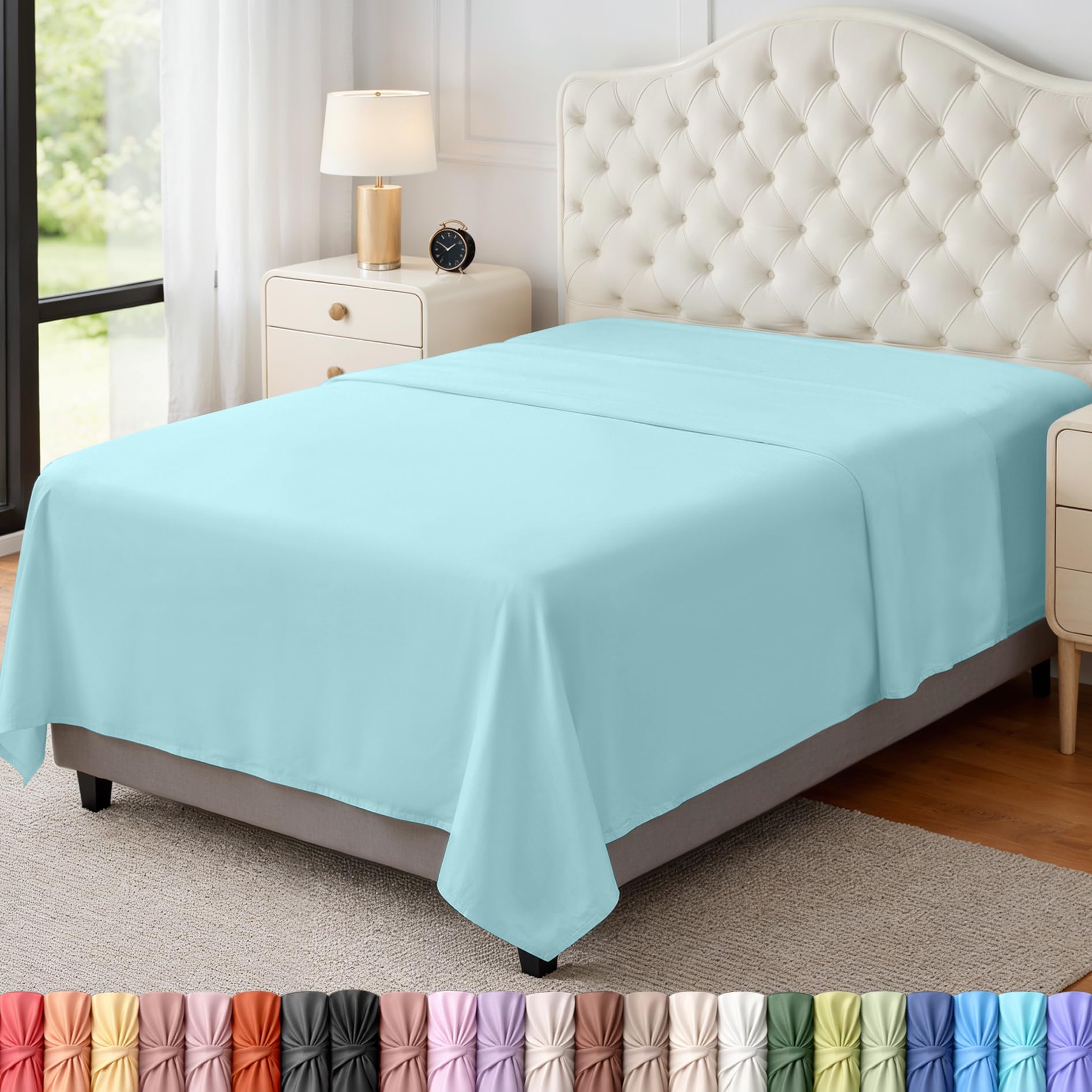 Utopia Bedding Flat Sheet - 1 Pack (Queen, Coral) - Soft Brushed Microfiber Fabric - Shrinkage & Fade Resistant Top Sheet - Easy Care Bed Sheet