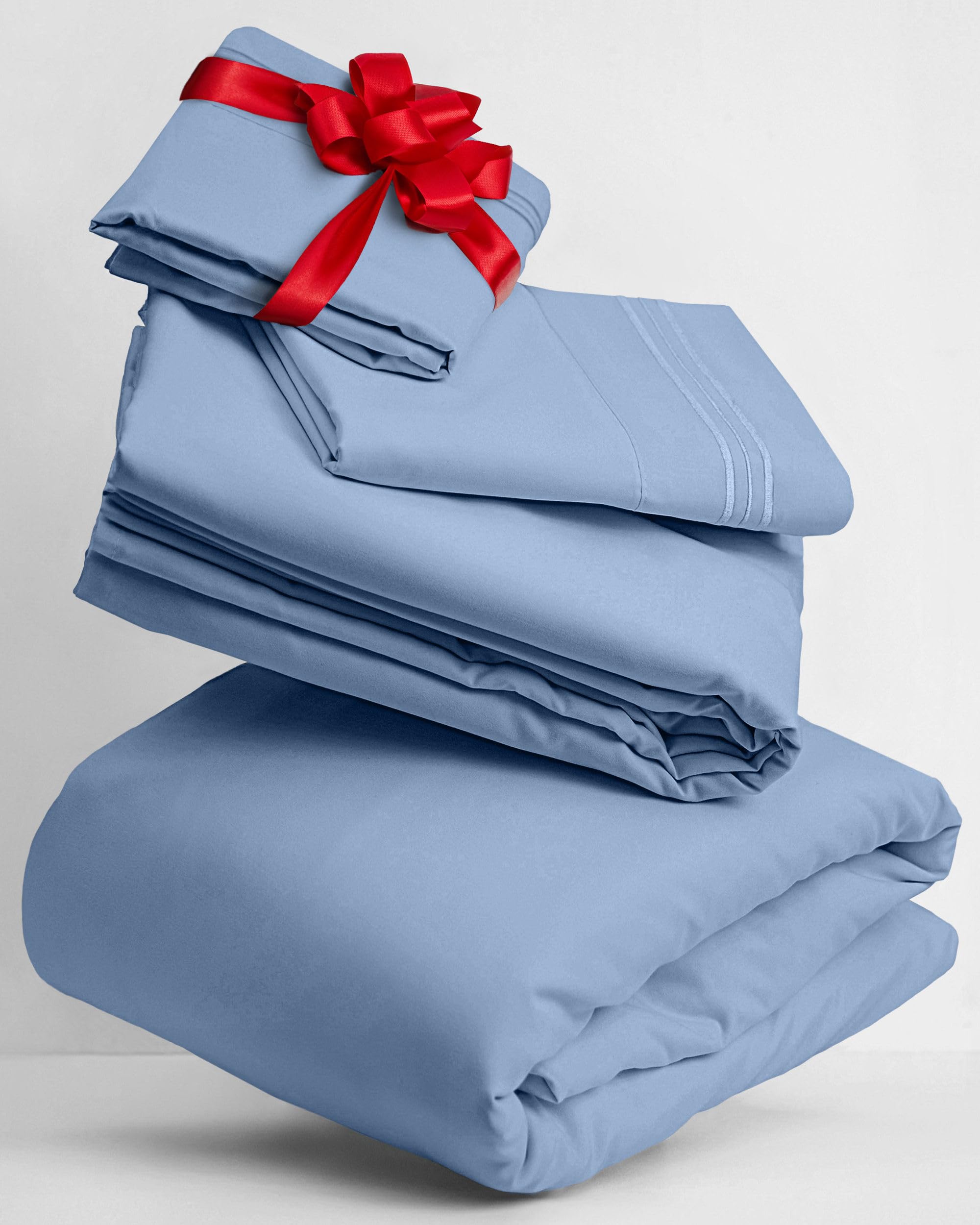 Mellanni Queen Sheets Set - 4 PC Iconic Collection Bedding - Hotel Luxury, Extra Soft, Cooling Bed Sheets - Wrinkle, Fade, Stain Resistant (Queen, White)