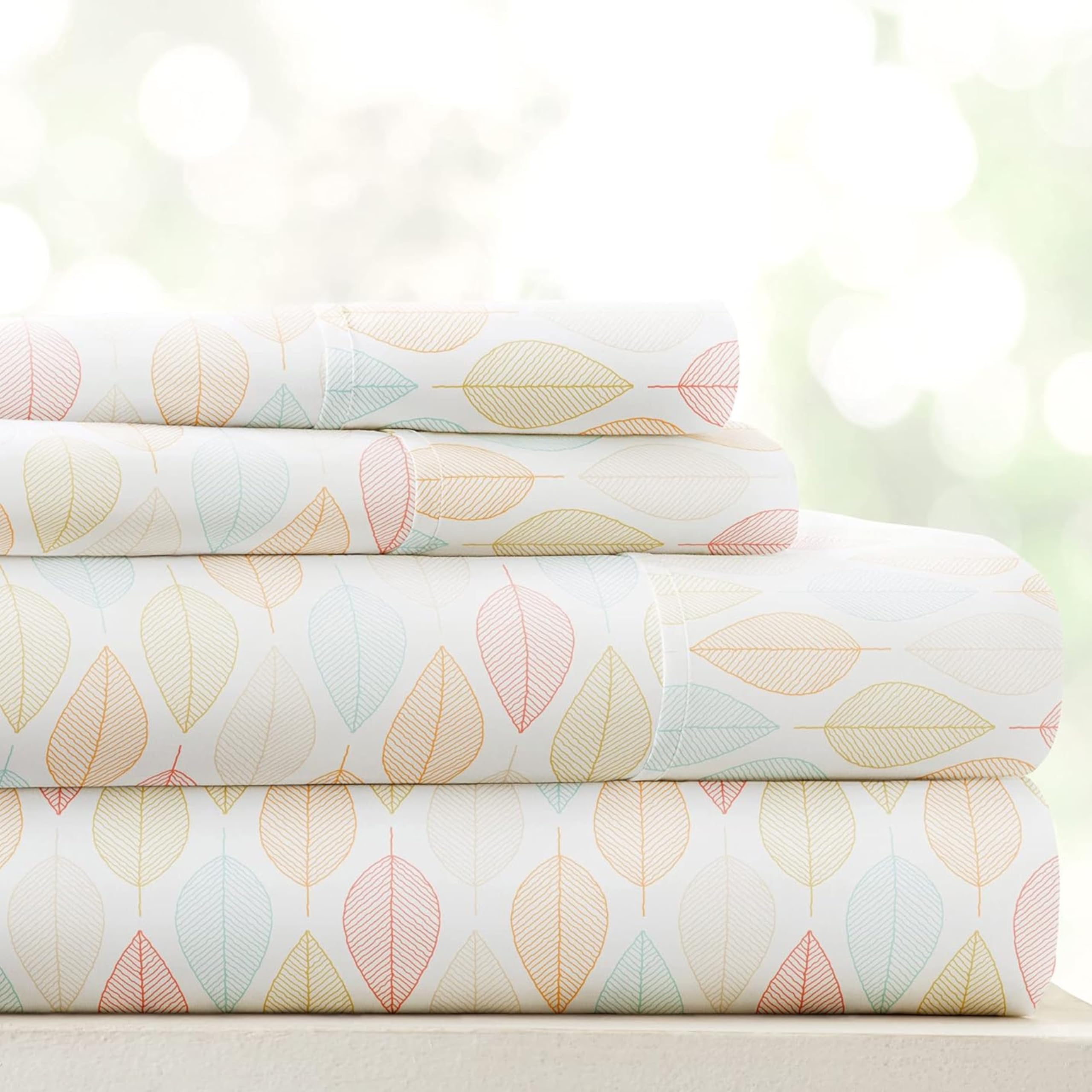 Linen Market 4 Piece Queen Sheet Set - Breathable, Double-Brushed Patterned Cooling Sheets – Oeko-TEX Certified Ultra Soft & Wrinkle-Free 16" Deep-Pocket Queen Sheets - Easy Care Soft Floral Pink