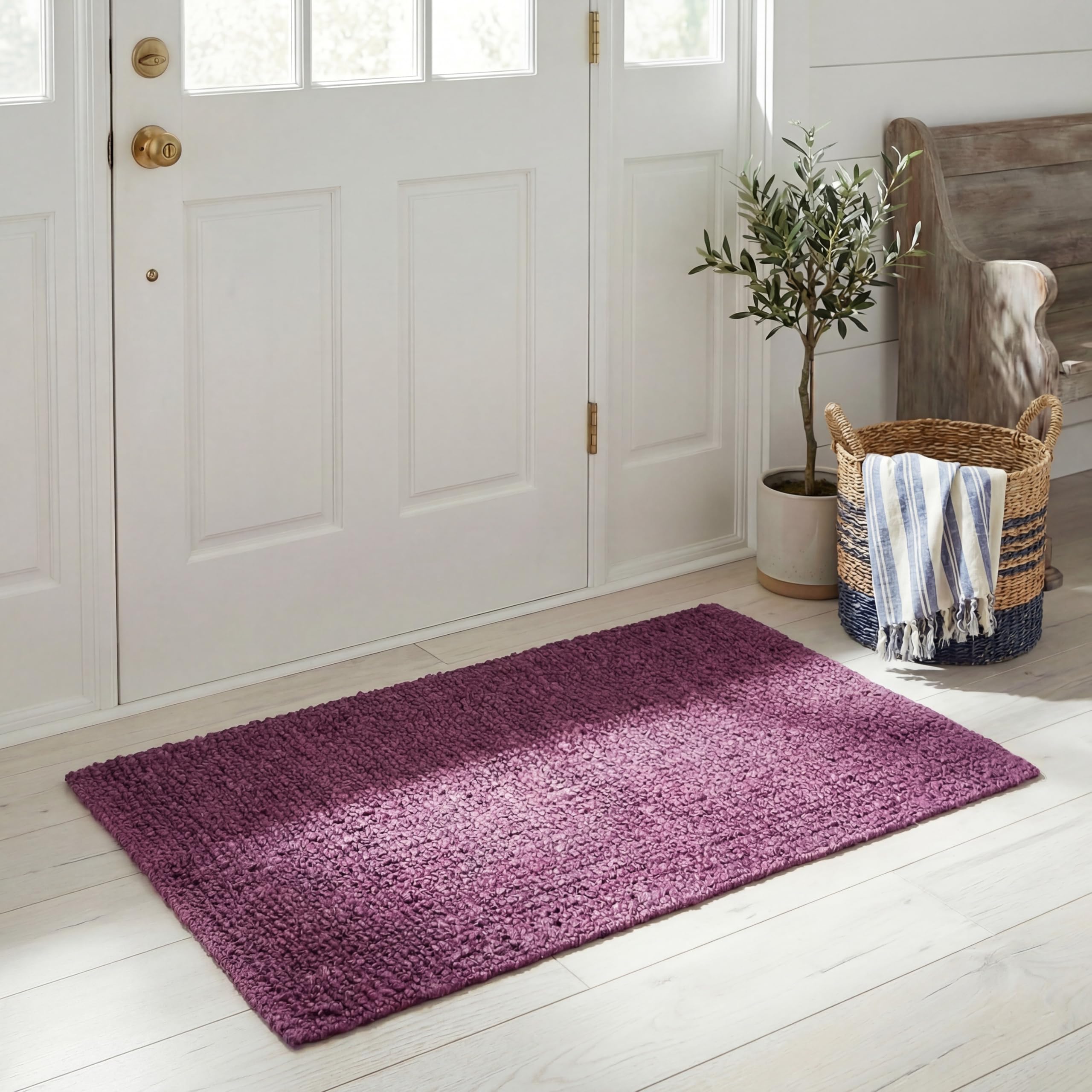 SAFAVIEH Natural Fiber Collection Runner Rug - 2'6" x 6', Natural Brown, Handmade Jute, Farmhouse Style, Chunky Textured Thick Pile (NF447A)