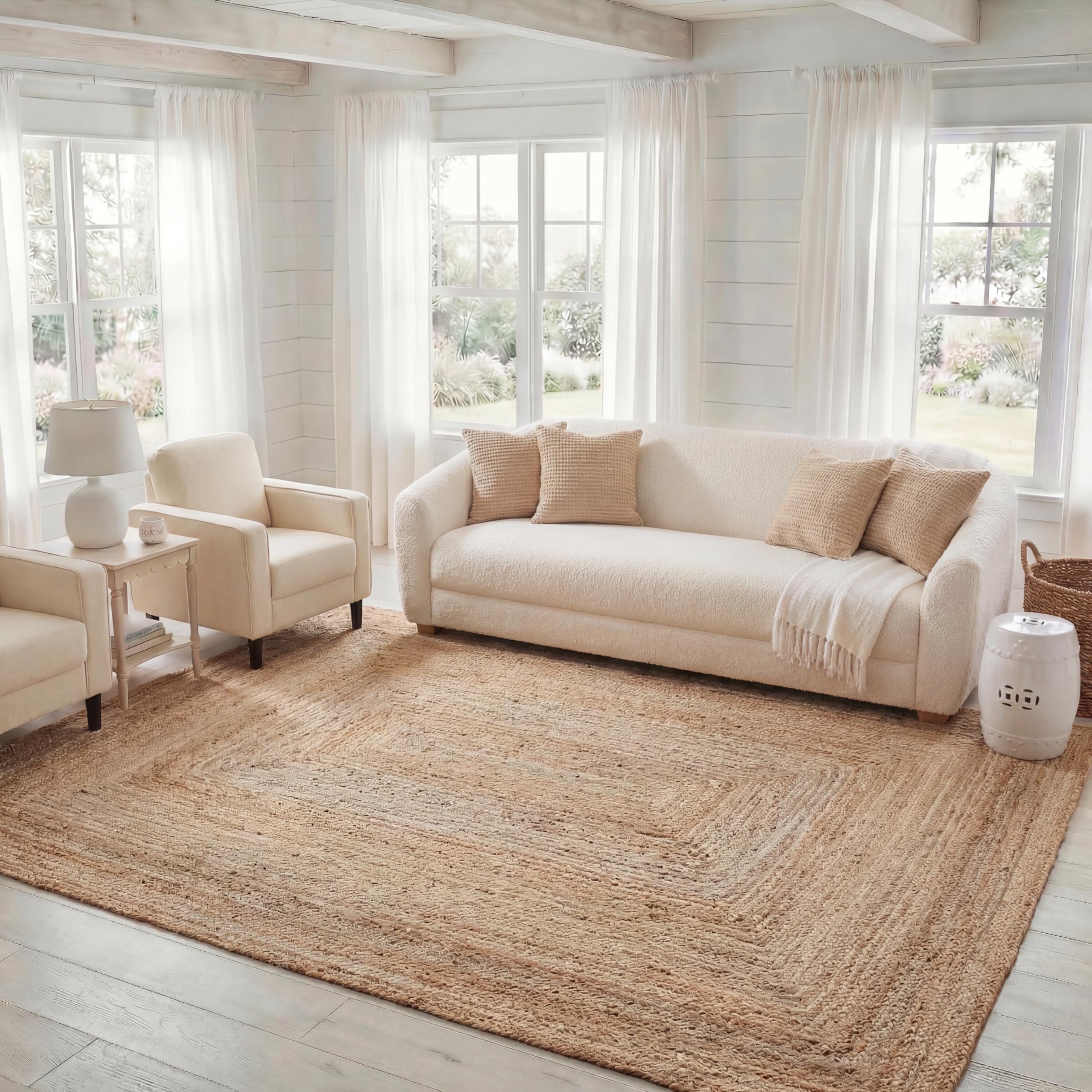 SAFAVIEH Cape Cod Collection Runner Rug - 2'3" x 8', Natural Brown, Handmade Braided Flat Weave Jute (CAP252A)
