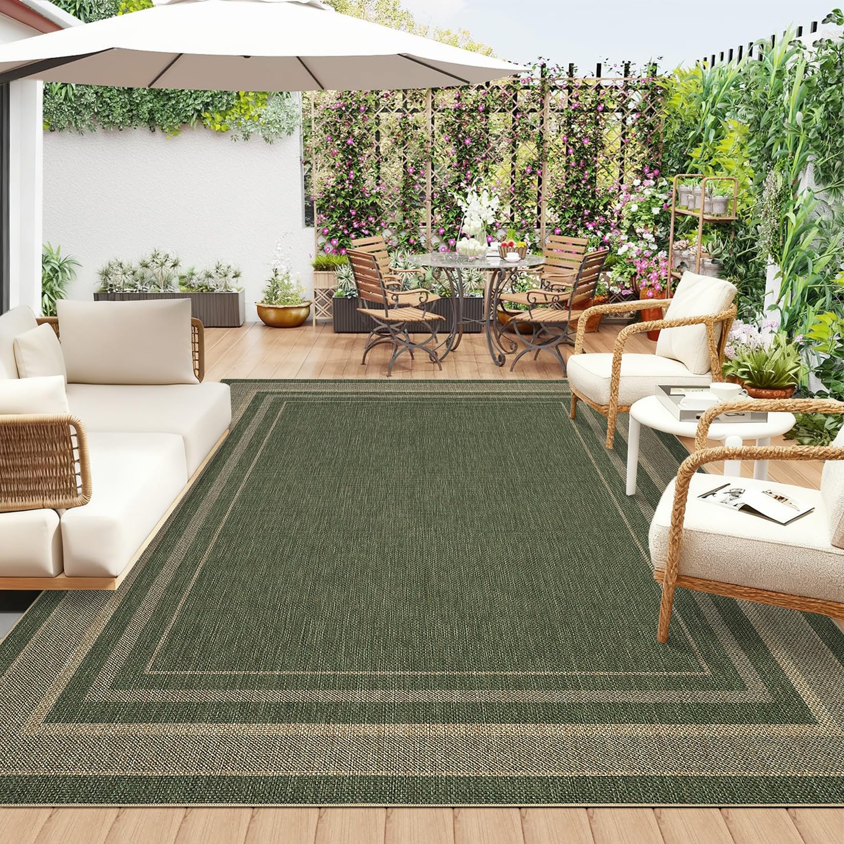 2x6 Runner Rug for Hallway Modern Solid Washable Kitchen Rugs Non Slip Outdoor Patio Runner Rugs Indoor Outdoor Easy Jute Rug Neutral Easy Jute Runners for Porch Entryway Living Room Bedroom, Natural