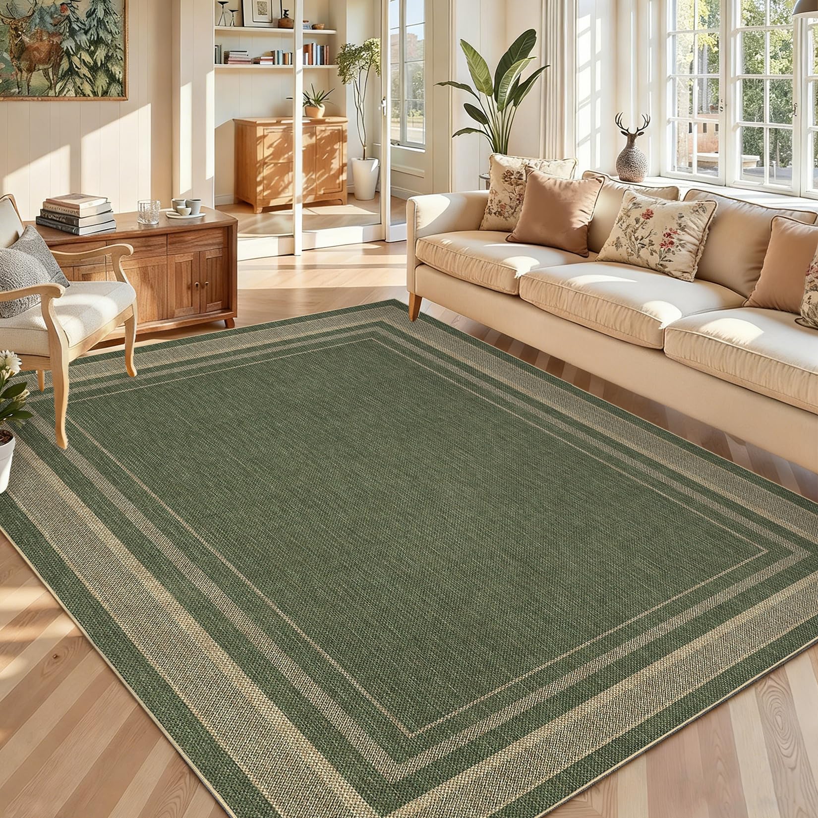 2x6 Runner Rug for Hallway Modern Solid Washable Kitchen Rugs Non Slip Outdoor Patio Runner Rugs Indoor Outdoor Easy Jute Rug Neutral Easy Jute Runners for Porch Entryway Living Room Bedroom, Natural