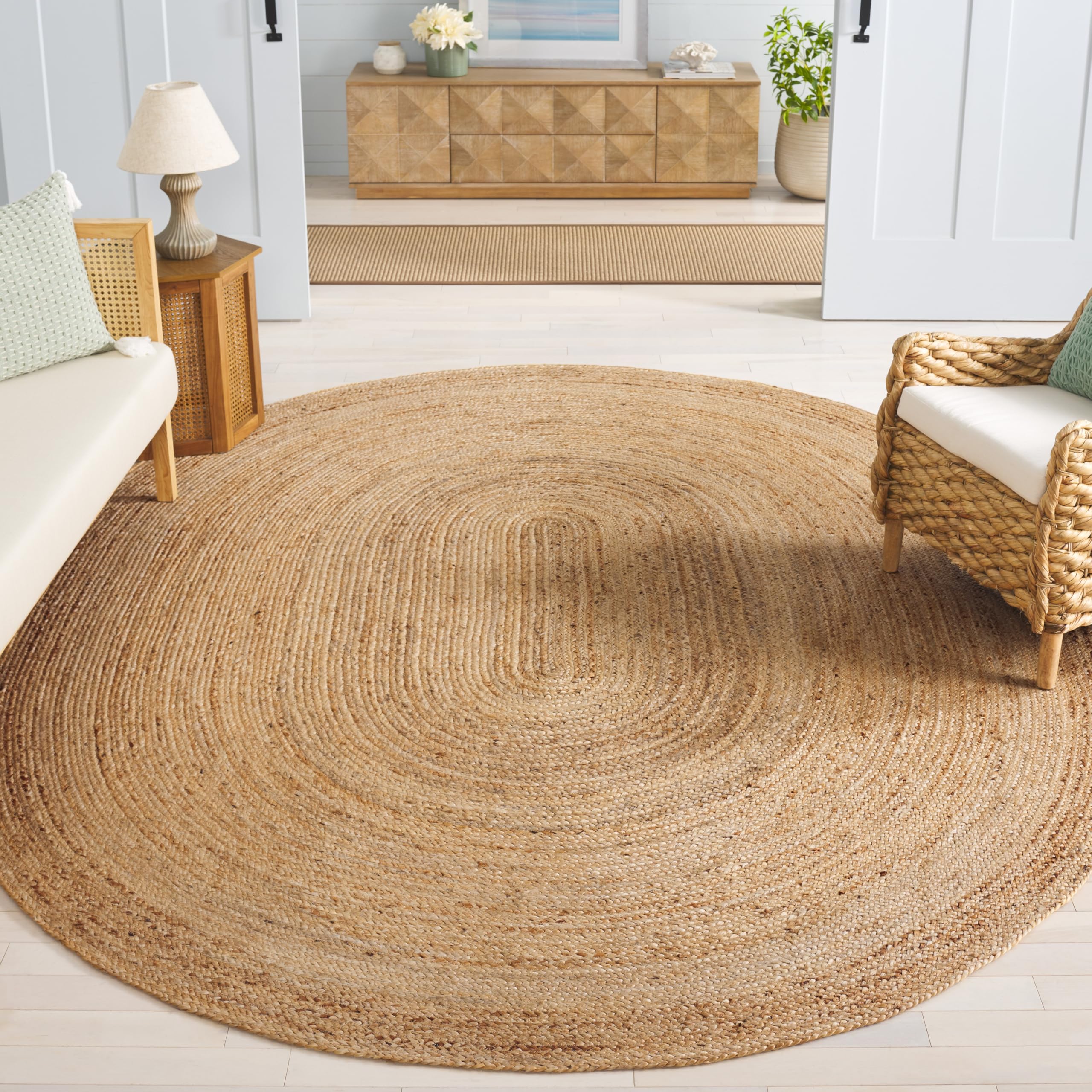SAFAVIEH Cape Cod Collection Runner Rug - 2'3" x 8', Natural Brown, Handmade Braided Flat Weave Jute (CAP252A)