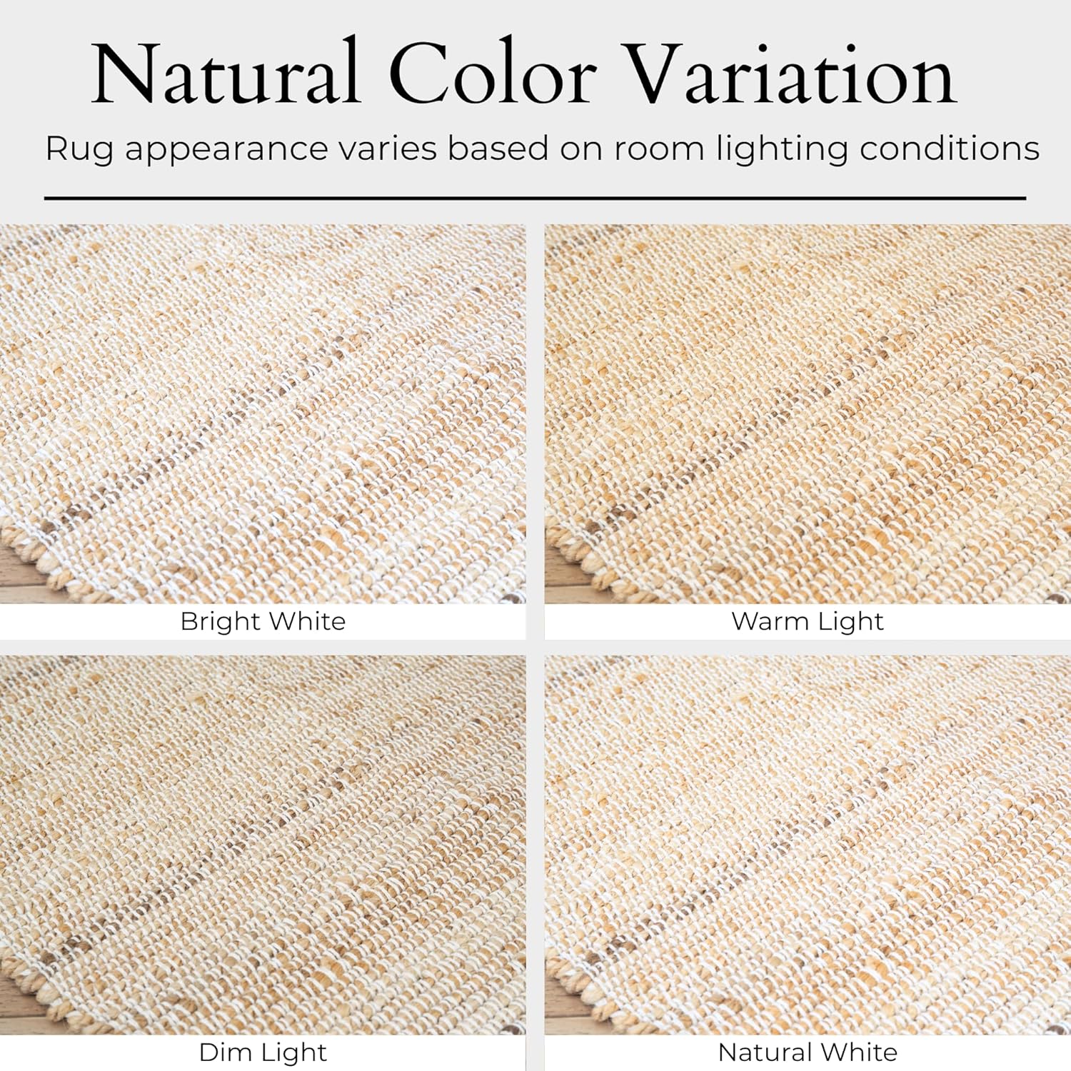 Jute-Cotton Rug 2x6 – Luxurious Natural Hallway Runner with Non-Slip Backing, Low-Profile Kitchen Rug for Entryway, Boho Decor, or High-Traffic Areas – Eco-Friendly 2x6 Jute Cotton