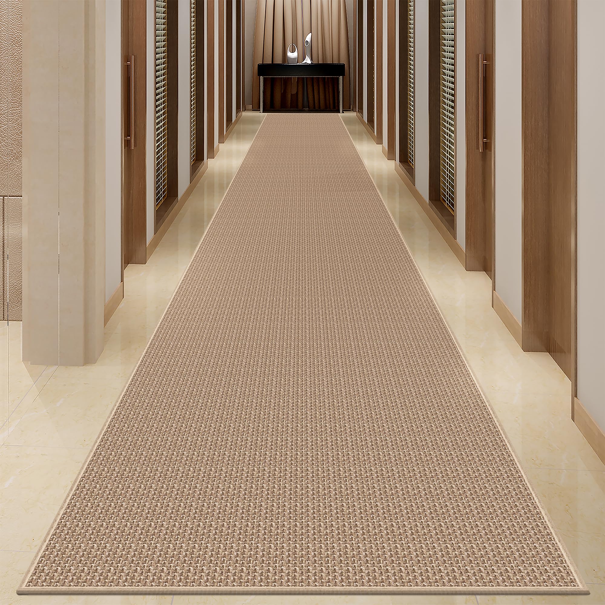GOYLSER 10 ft Washable Runner Rug Jute Carpet Runner for Hallway, Non Slip Bath Rug Runner Mat, Beige Indoor Runner Rugs for Entryway