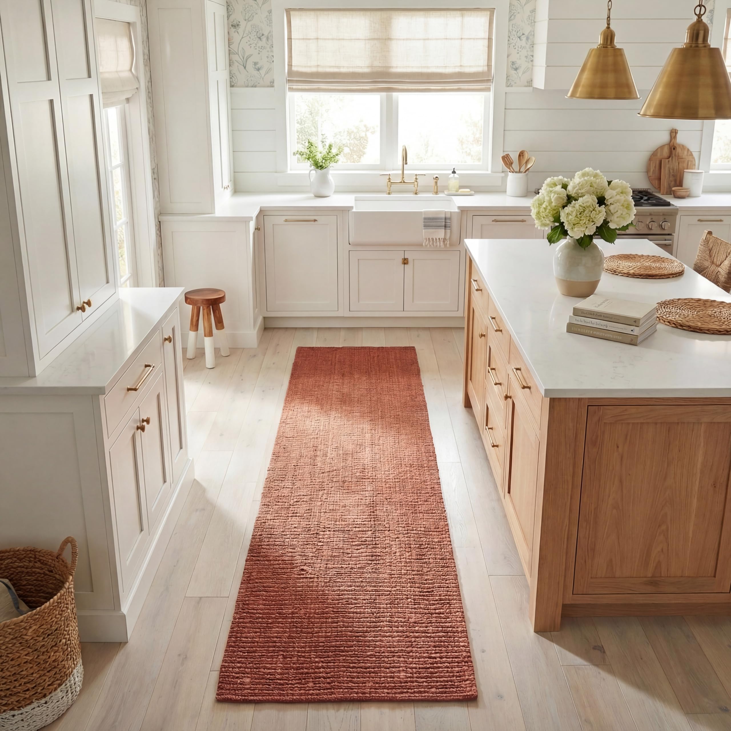 SAFAVIEH Natural Fiber Collection Runner Rug - 2'6" x 6', Natural Brown, Handmade Jute, Farmhouse Style, Chunky Textured Thick Pile (NF447A)