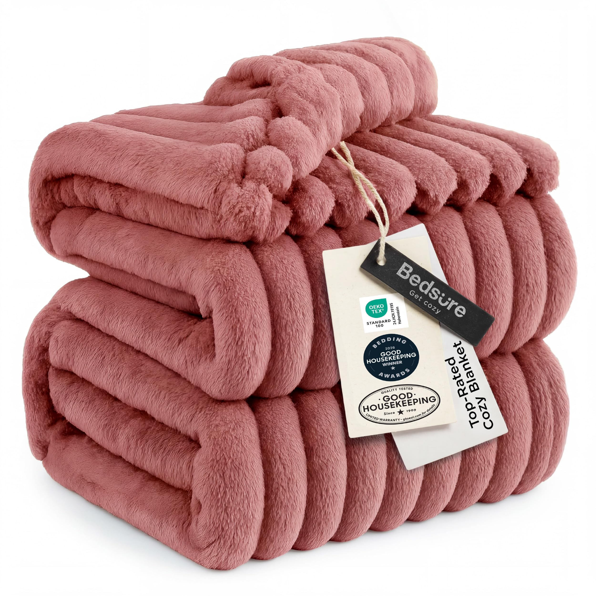 Bedsure GentleSoft Pink Throw Blanket for Couch - Birthday Gifts for Teenage Girls Sister Women Teacher Graduation Gifts, Cozy Cute Fleece Bed Throw Blanket, Coral Pink Room Home Decor, 50x60 Inches