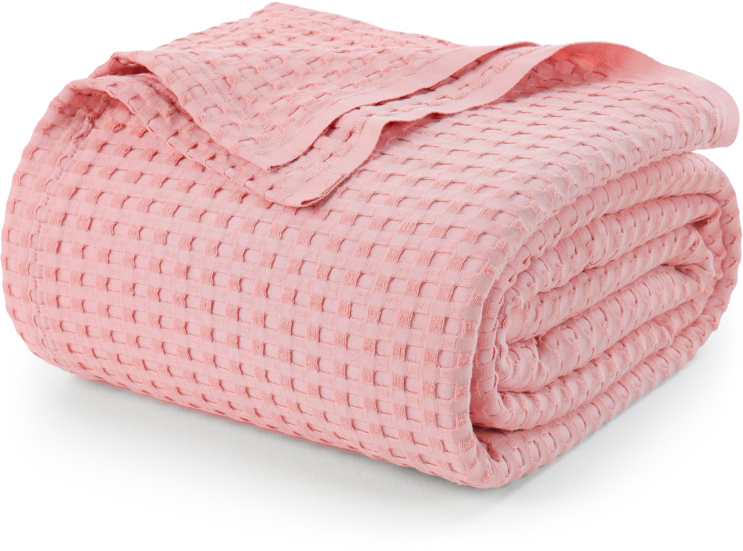 Utopia Bedding 100% Cotton Waffle Weave Blanket Queen Size for Bed - Lightweight, Breathable Summer Blankets Soft and Cozy, Gifts for Women Home Room Decor (White, 90x90 Inch)