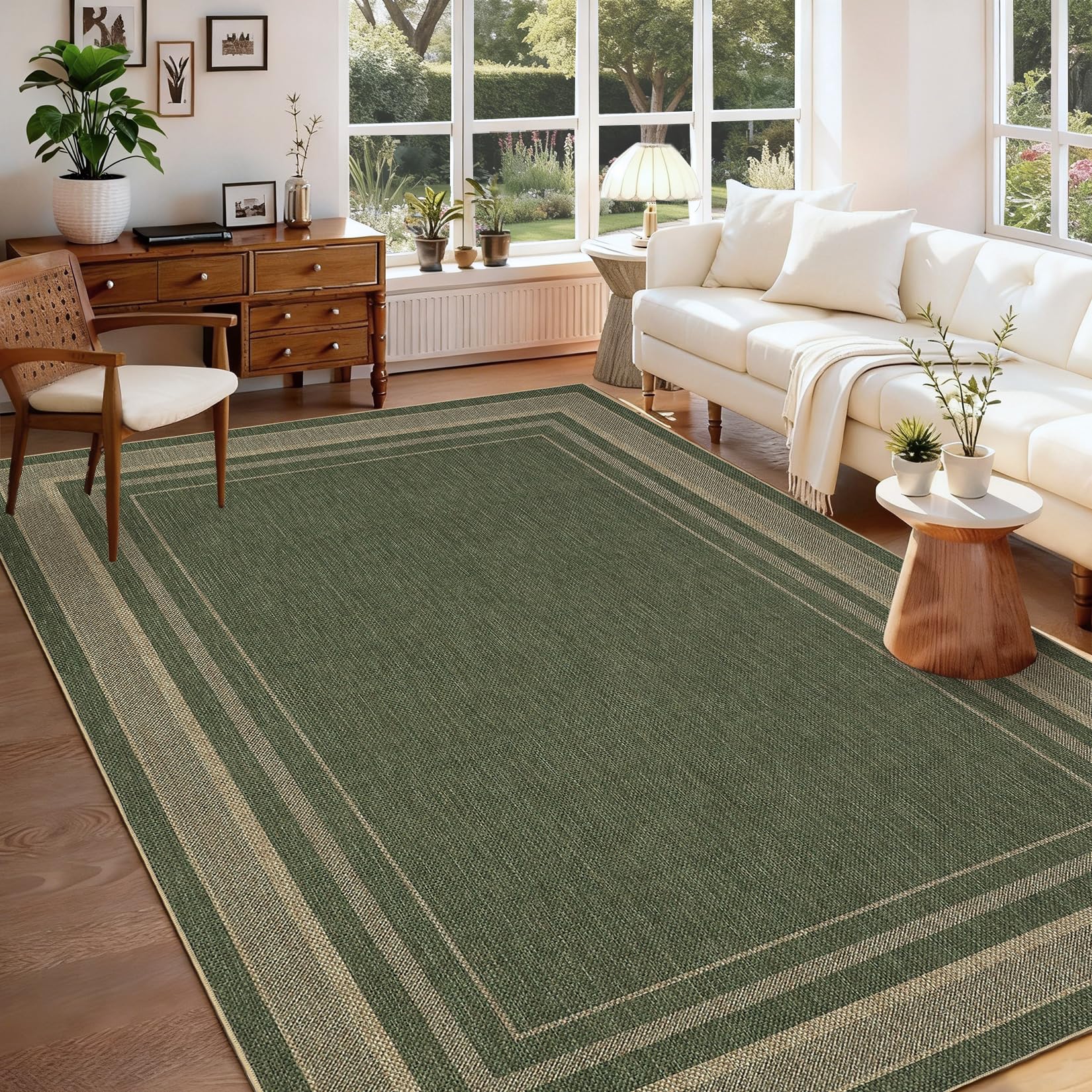 2x6 Runner Rug for Hallway Modern Solid Washable Kitchen Rugs Non Slip Outdoor Patio Runner Rugs Indoor Outdoor Easy Jute Rug Neutral Easy Jute Runners for Porch Entryway Living Room Bedroom, Natural