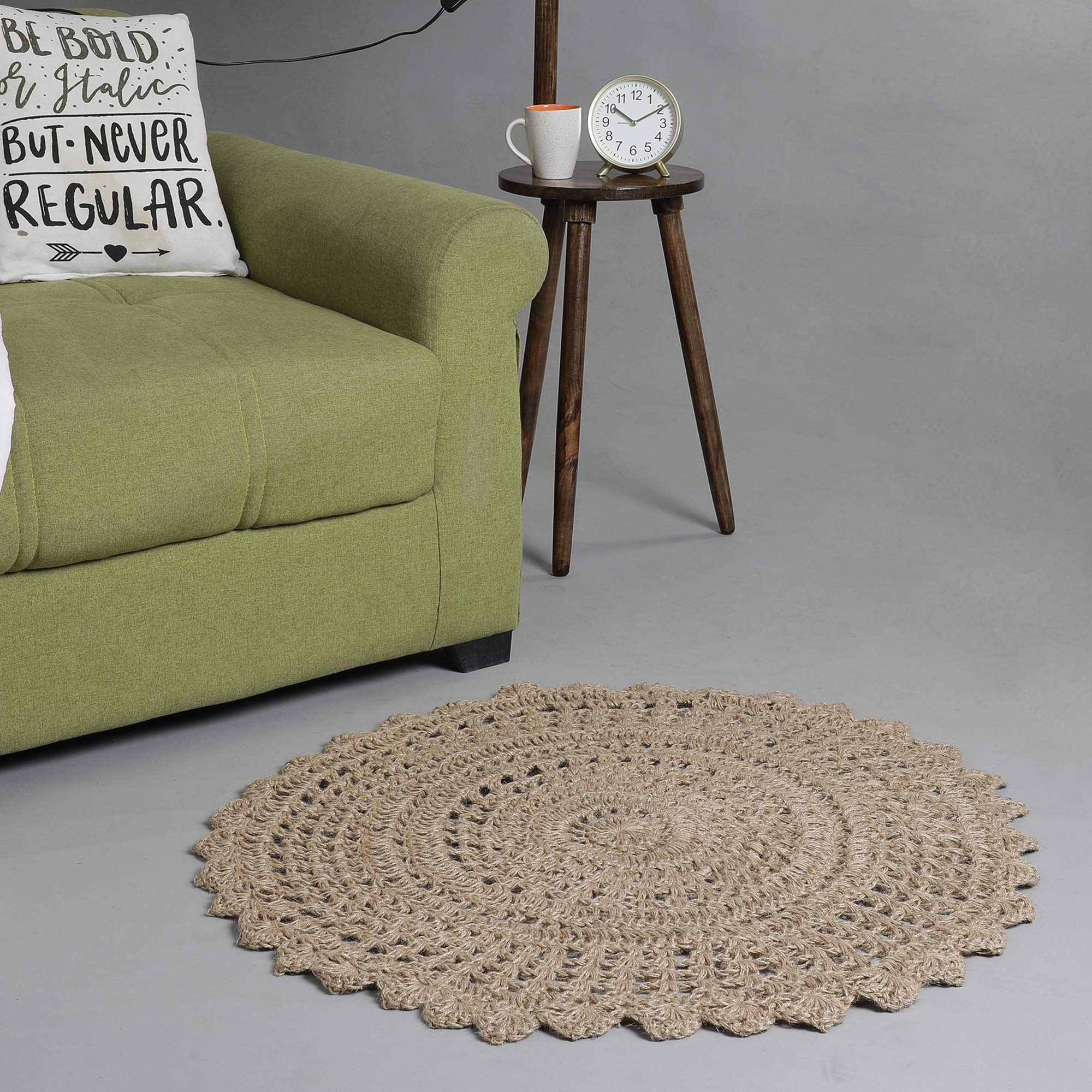 Jute Braided Runner Rug, Natural - 2x6 Feet, Farmhouse Hand Woven Coastal Runners for Hallways, Kitchen, Bedroom, Entry Door | Neutral Boho Beige Floor Carpet for Nursery, Balcony - 24x72 Inches