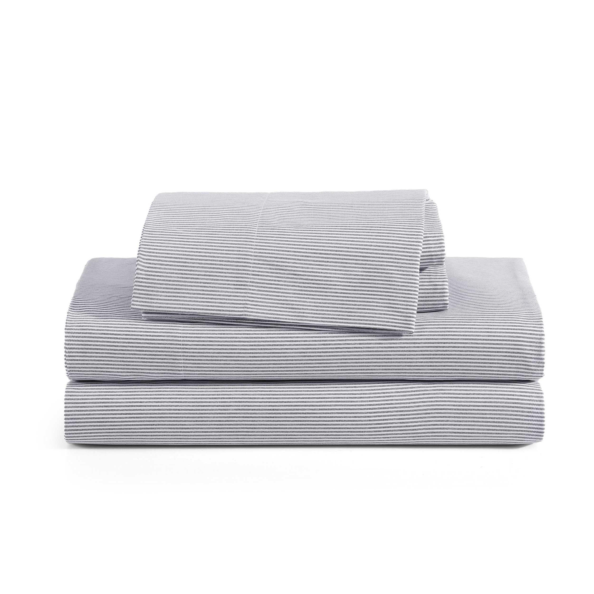 Tommy Hilfiger - Queen Bed Sheets, Crisp & Cool Cotton Percale Bedding with Matching Pillowcases, Lightweight Bed Set, Oeko-Tex Certified (Effortless Stripe Beige)