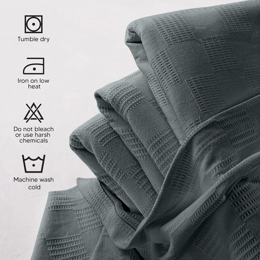 Utopia Bedding 100% Cotton Thermal Blanket Smoke Gray Queen Size Soft, Lightweight, Breathable, Cozy Spring and Summer Blankets for Bed, Home Room Decor Gifts for Women and Men (90x90 Inches)