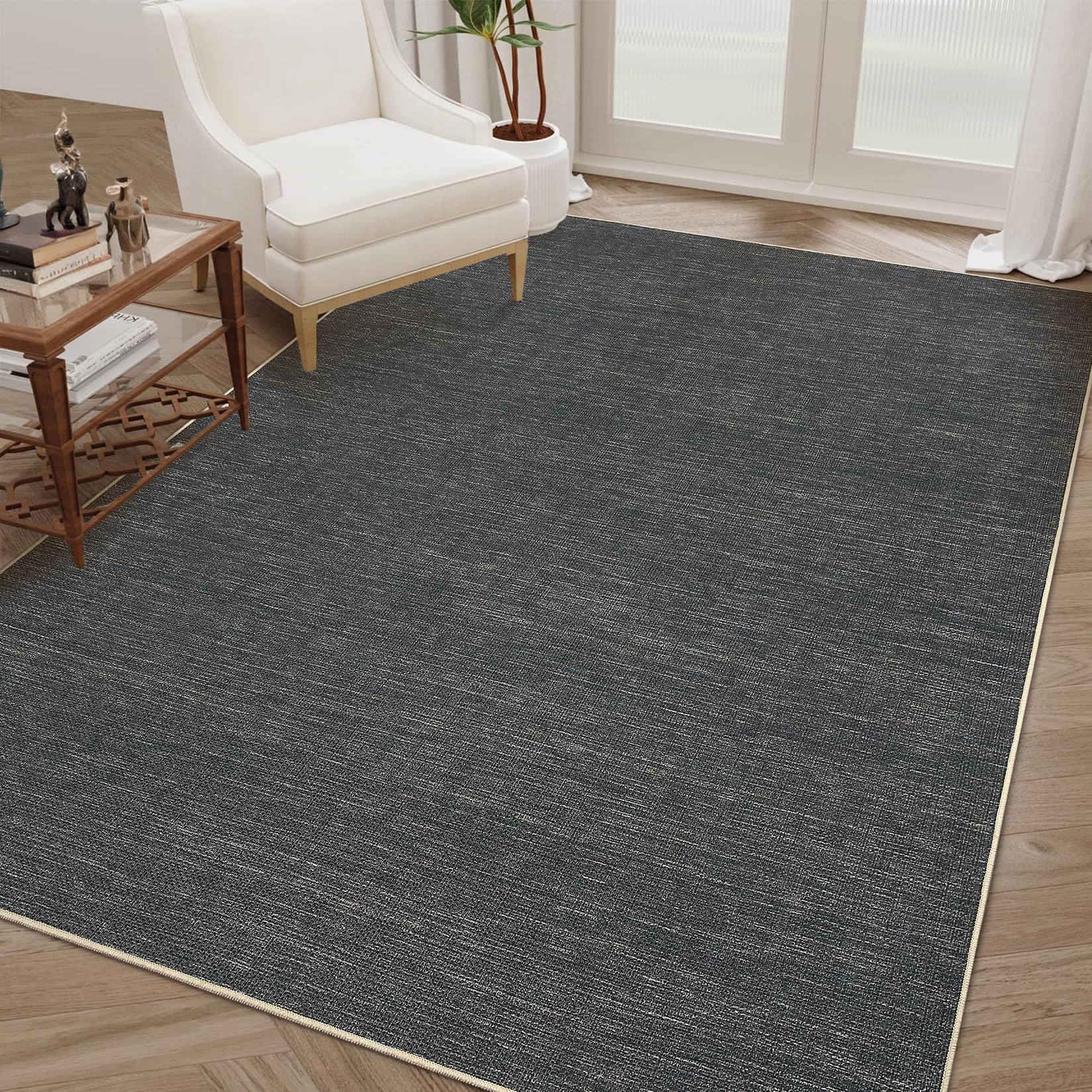 2x6 Runner Rug for Hallway Modern Solid Washable Kitchen Rugs Non Slip Outdoor Patio Runner Rugs Indoor Outdoor Easy Jute Rug Neutral Easy Jute Runners for Porch Entryway Living Room Bedroom, Natural