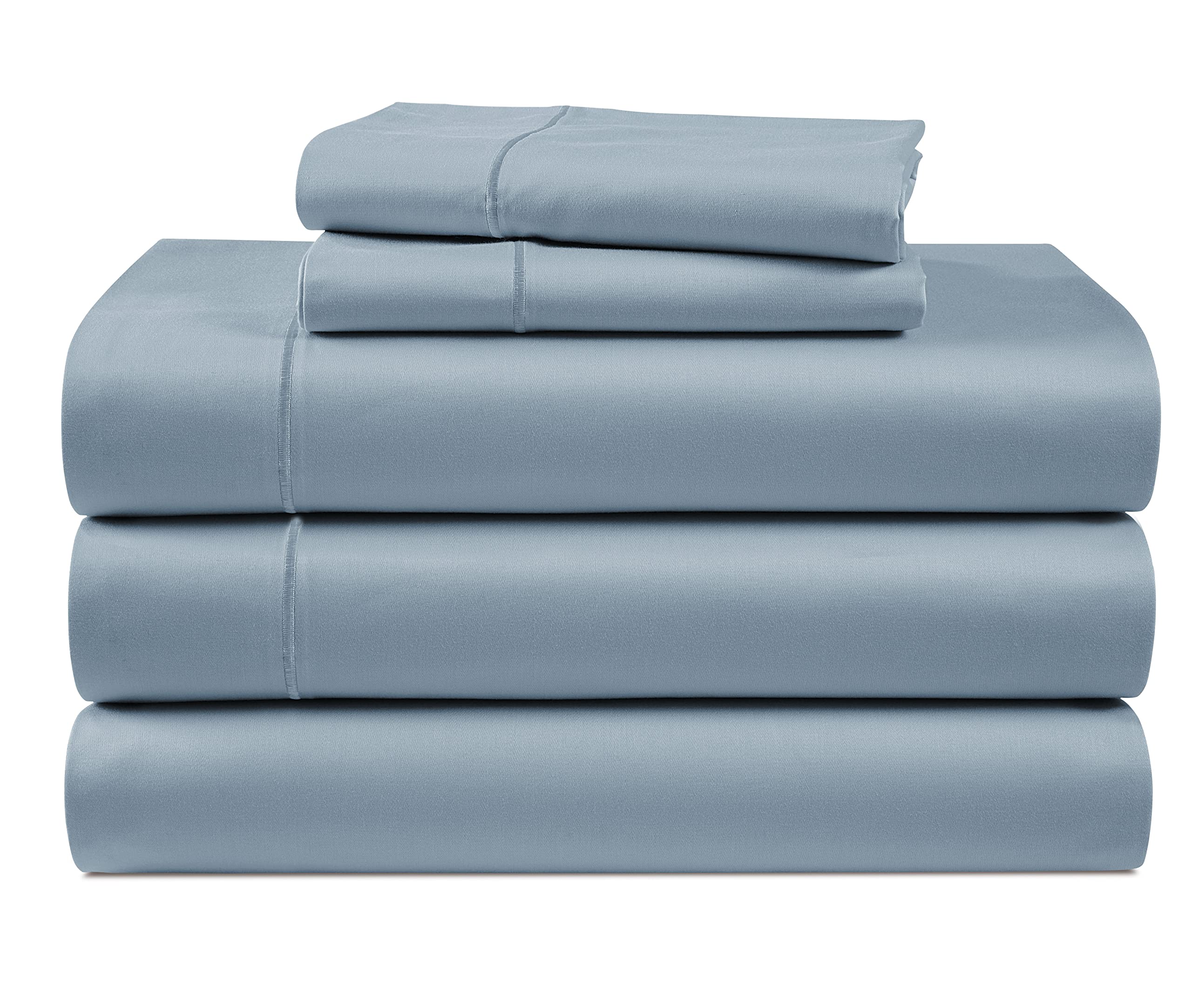 100% Egyptian Cotton Sheets Queen Size - Naturally Cooling & Breathable 4 Piece Silky Sateen Weave Queen Sheet Set, Ultra-Soft & Durable Hotel Luxury Sheets with 15" Snug Fit Deep Pockets - White
