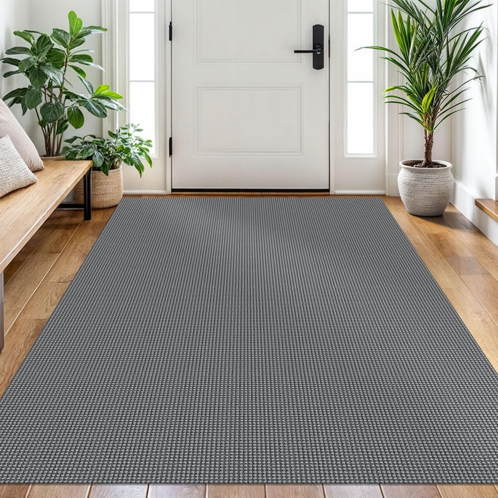 EARTHALL Woven Runner Rug 2x5 Ft Washable Runners for Hallways Cotton Non Slip Rubber Backed Kitchen Runner Braided Indoor Floor Carpet for Entryway, Hallway, Kitchen, Bedroom, Orange/Tan/Brown