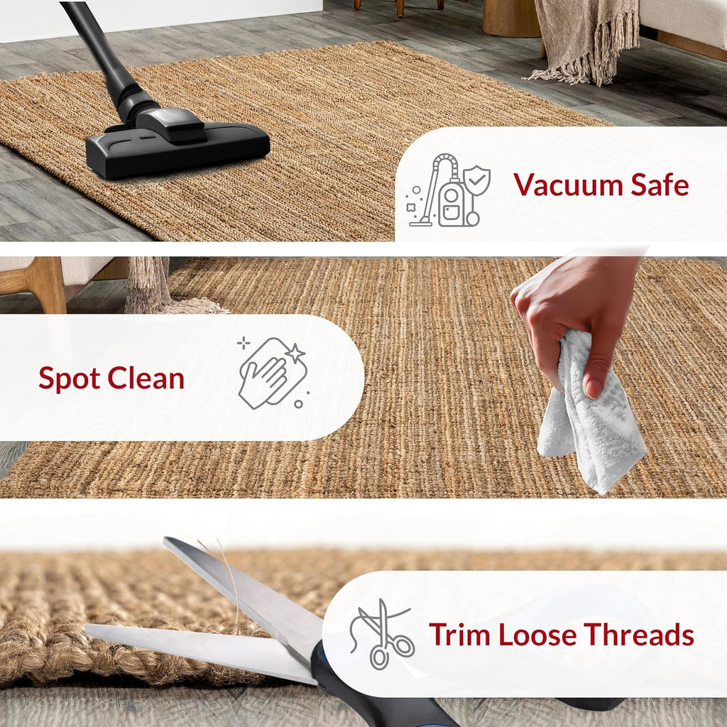 Nuloom Ashli Hand Woven, Natural, 2'6" x 12', Farmhouse, Jute, Soft and Textured, High Traffic, Stain Resistant, Easy Clean, Durable Runner for Bedroom, Living Room, Dining, Den, Foyer, Entryway