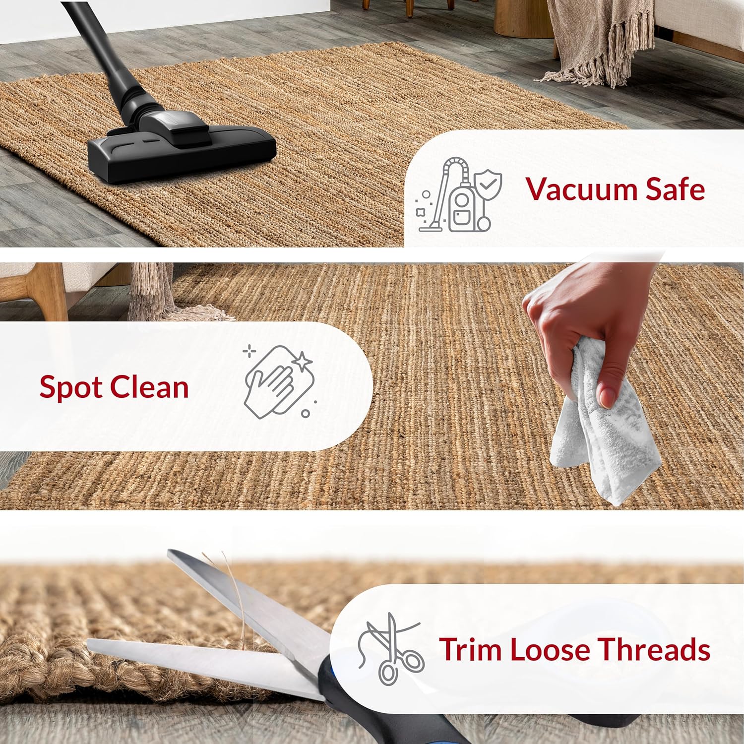 Nuloom Ashli Hand Woven, Natural, 2'6" x 12', Farmhouse, Jute, Soft and Textured, High Traffic, Stain Resistant, Easy Clean, Durable Runner for Bedroom, Living Room, Dining, Den, Foyer, Entryway