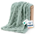 Bedsure GentleSoft Sage Green Throw Blanket for Couch - Checkered Fleece Mothers Gifts Day Blankets, Cute Soft Cozy Spring Summer Throw for Bedroom Home Decor Gifts for Girls, 50x60 Inches