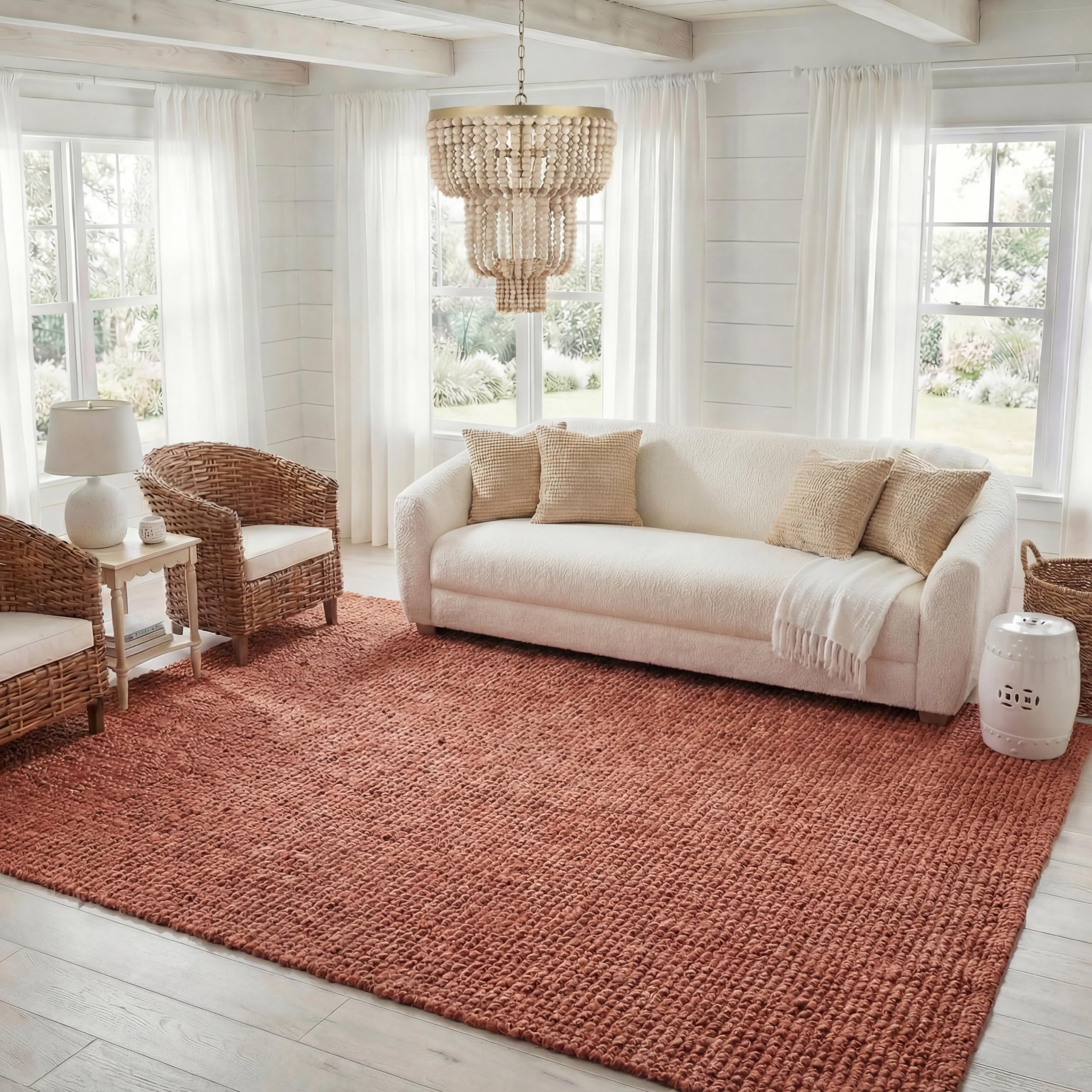 SAFAVIEH Natural Fiber Collection Runner Rug - 2'6" x 6', Natural Brown, Handmade Jute, Farmhouse Style, Chunky Textured Thick Pile (NF447A)