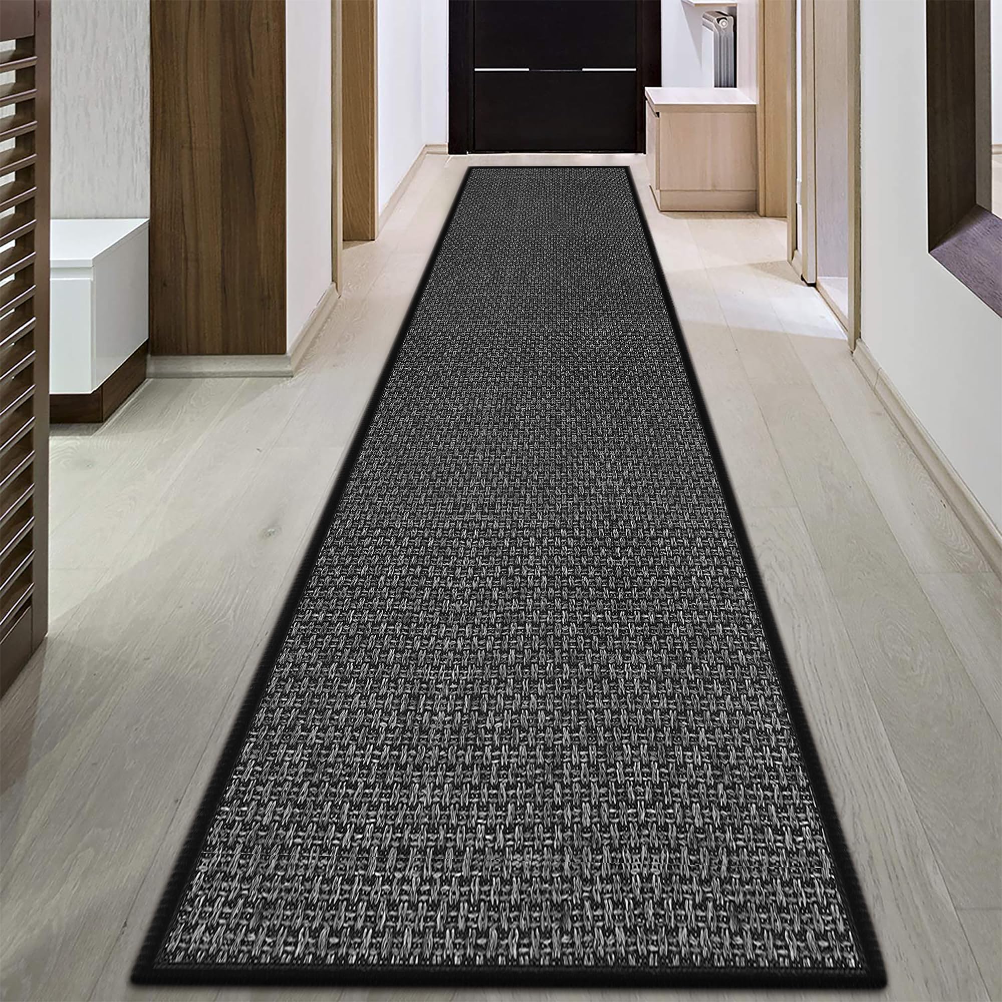 GOYLSER 10 ft Washable Runner Rug Jute Carpet Runner for Hallway, Non Slip Bath Rug Runner Mat, Beige Indoor Runner Rugs for Entryway