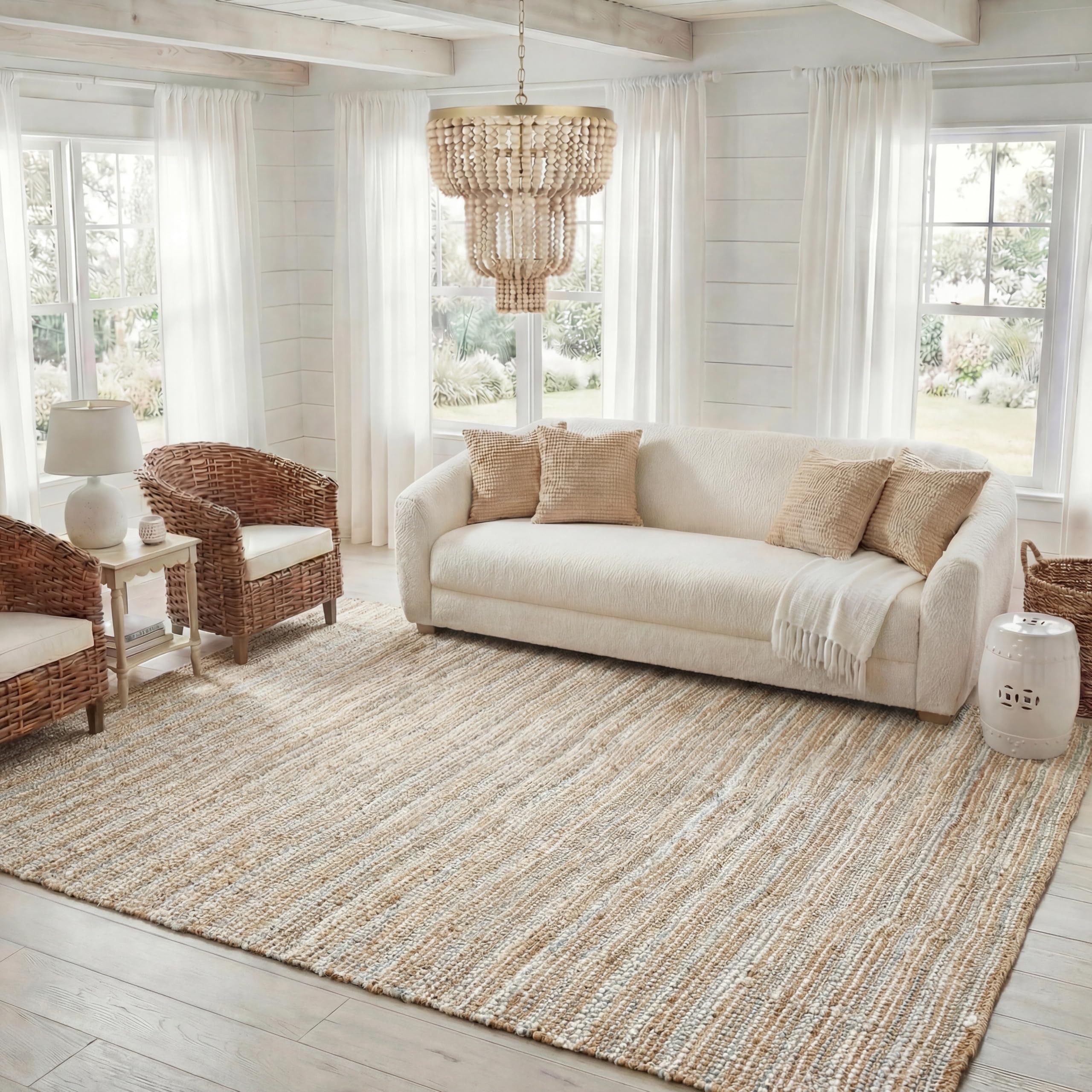 SAFAVIEH Natural Fiber Collection Runner Rug - 2'6" x 6', Natural Brown, Handmade Jute, Farmhouse Style, Chunky Textured Thick Pile (NF447A)