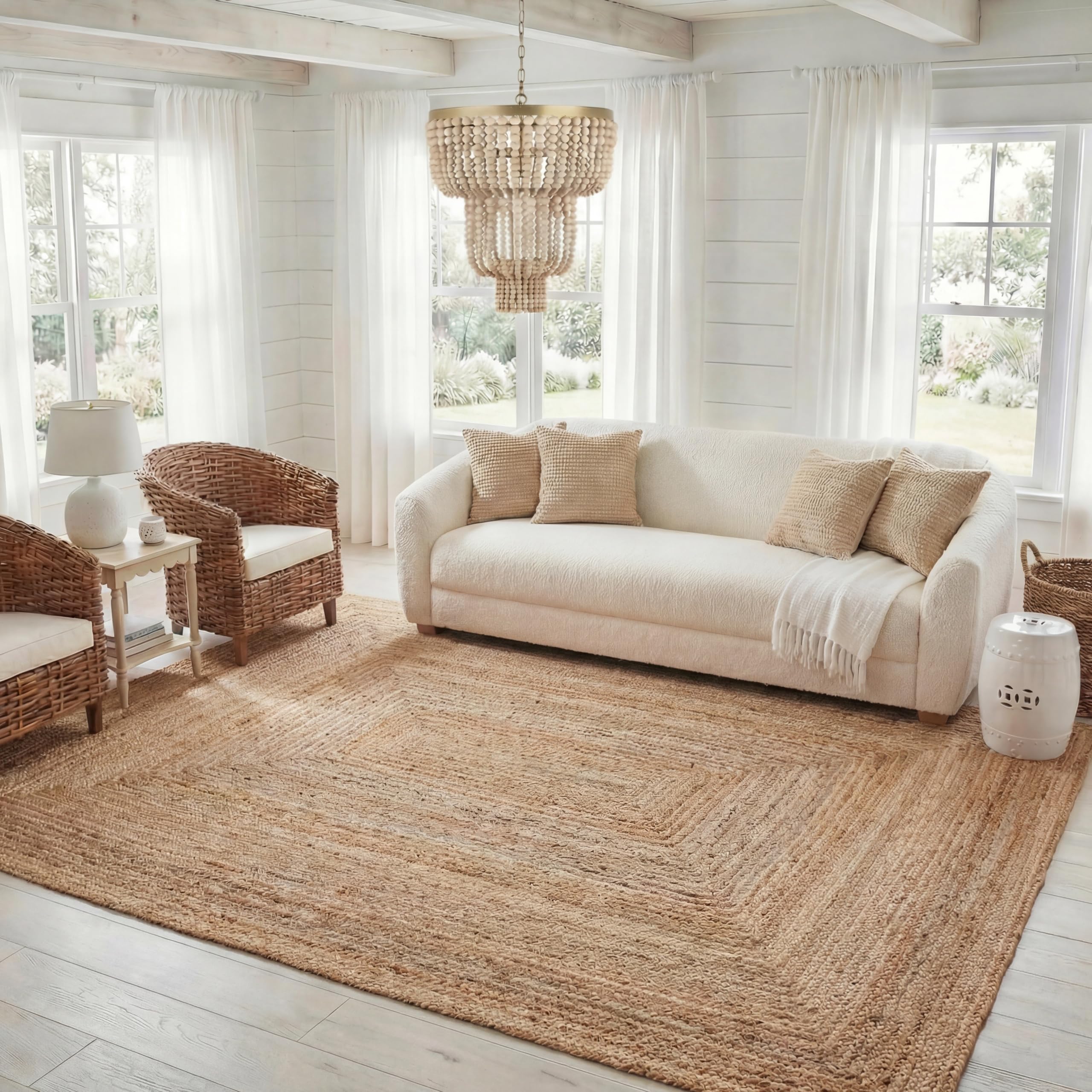 SAFAVIEH Cape Cod Collection Runner Rug - 2'3" x 8', Natural Brown, Handmade Braided Flat Weave Jute (CAP252A)