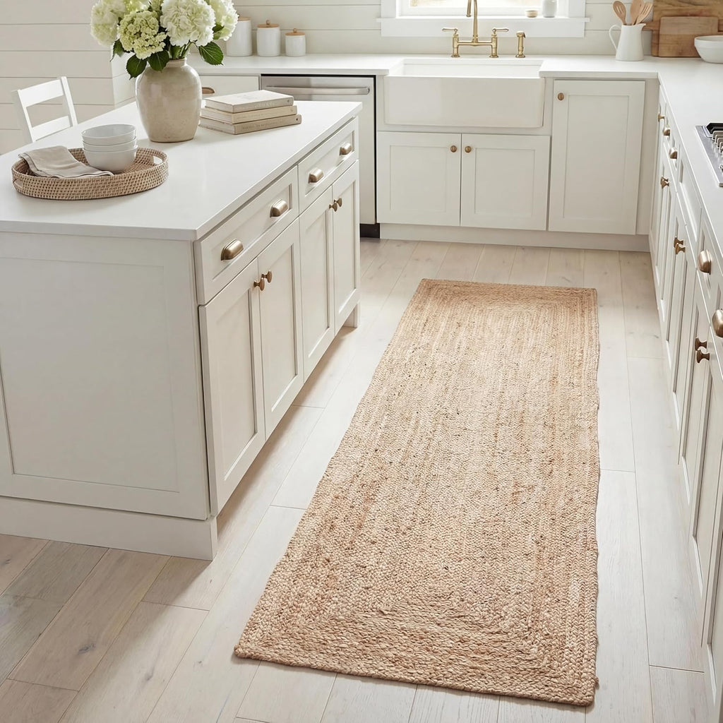 SAFAVIEH Cape Cod Collection Runner Rug - 2'3" x 8', Natural Brown, Handmade Braided Flat Weave Jute (CAP252A)