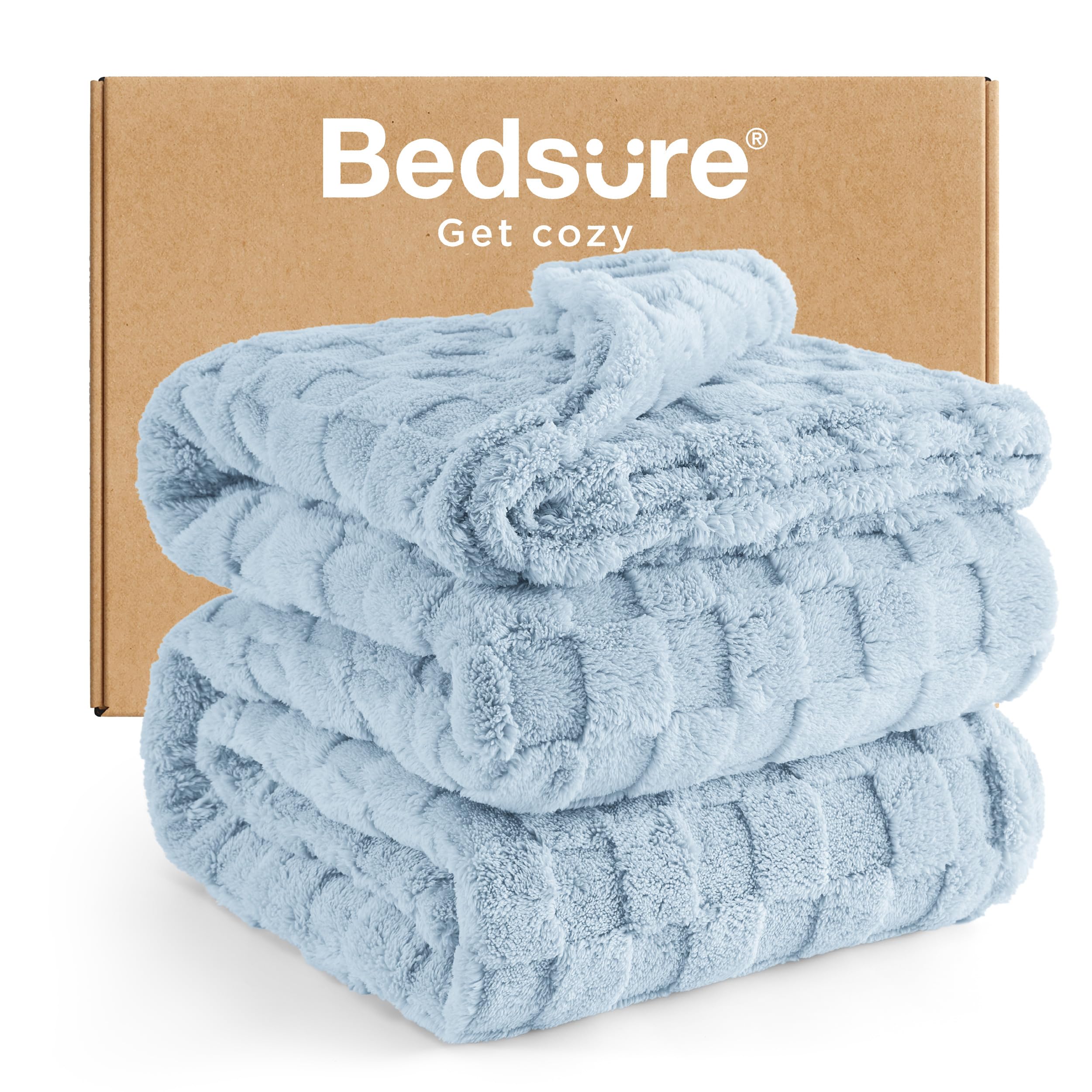 Bedsure GentleSoft Sage Green Throw Blanket for Couch - Checkered Fleece Mothers Gifts Day Blankets, Cute Soft Cozy Spring Summer Throw for Bedroom Home Decor Gifts for Girls, 50x60 Inches