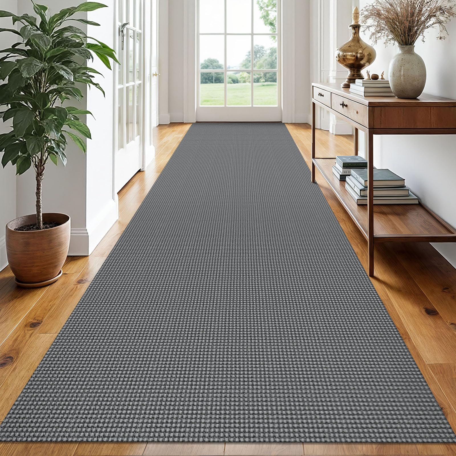 EARTHALL Woven Runner Rug 2x5 Ft Washable Runners for Hallways Cotton Non Slip Rubber Backed Kitchen Runner Braided Indoor Floor Carpet for Entryway, Hallway, Kitchen, Bedroom, Orange/Tan/Brown
