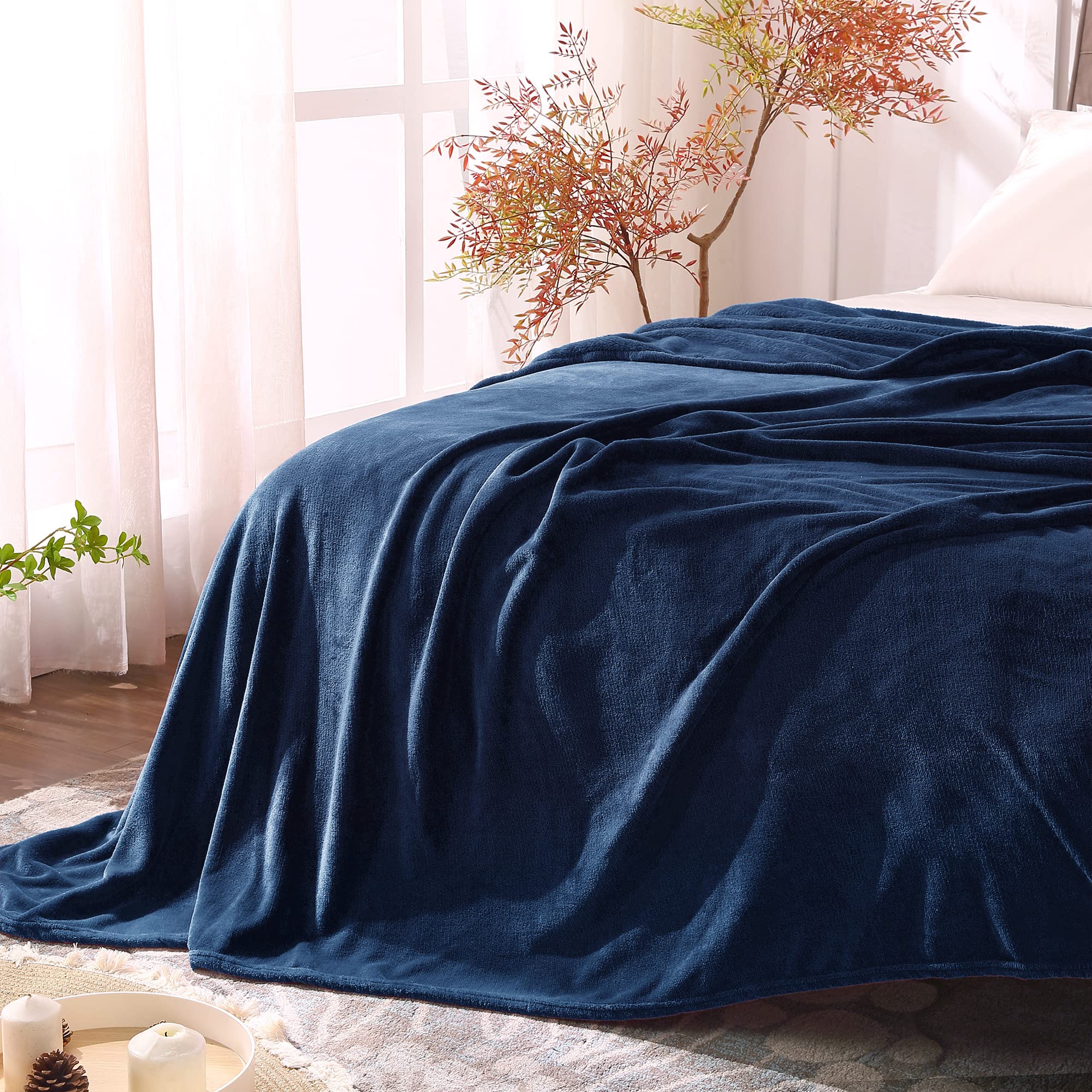 BEDELITE Fleece Blanket Black Throw Blankets for Couch & Bed, Luxury Plush Cozy Fuzzy Blanket 50x60 inches, Super Soft Warm Lightweight Throw Blanket for Travel Camping