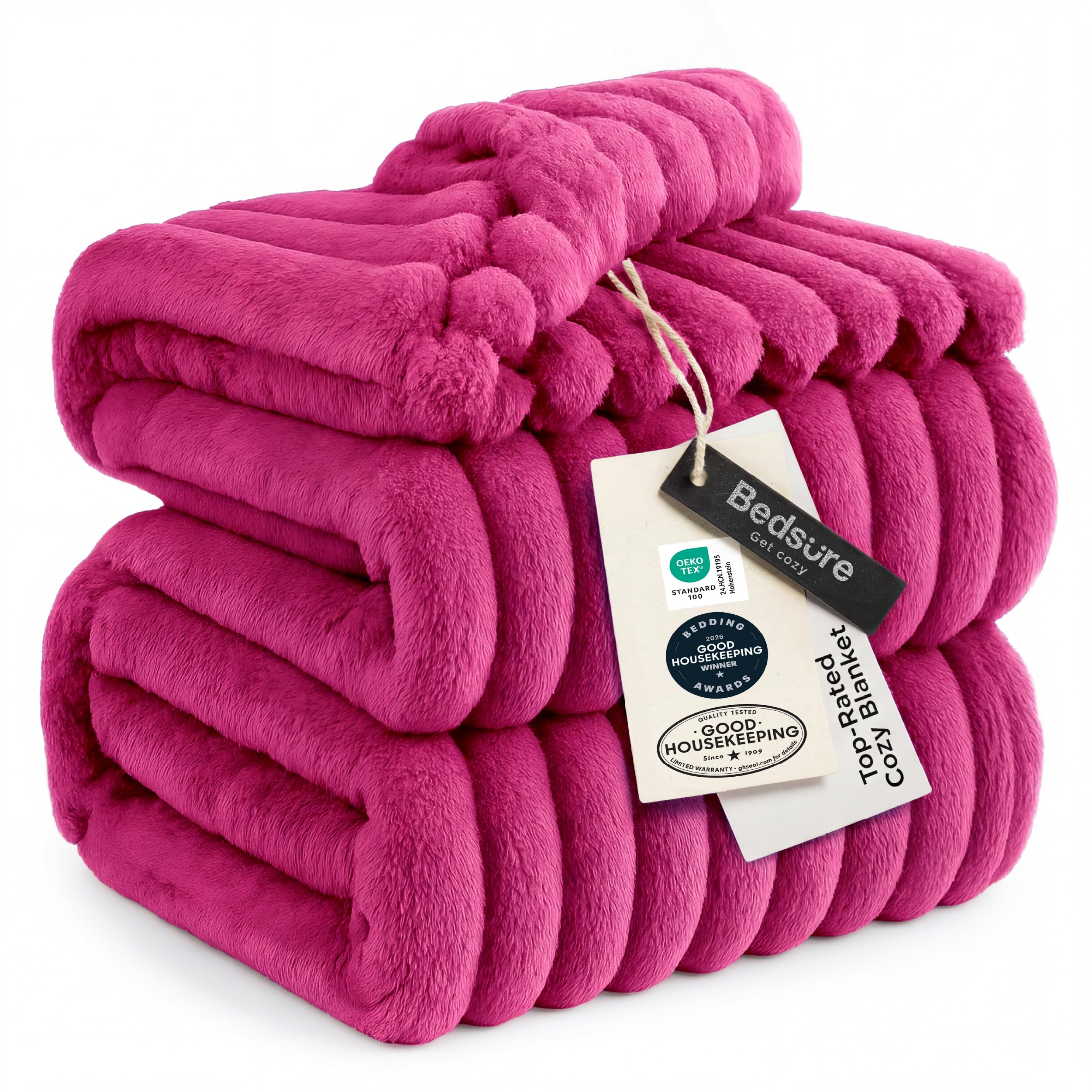 Bedsure GentleSoft Pink Throw Blanket for Couch - Birthday Gifts for Teenage Girls Sister Women Teacher Graduation Gifts, Cozy Cute Fleece Bed Throw Blanket, Coral Pink Room Home Decor, 50x60 Inches