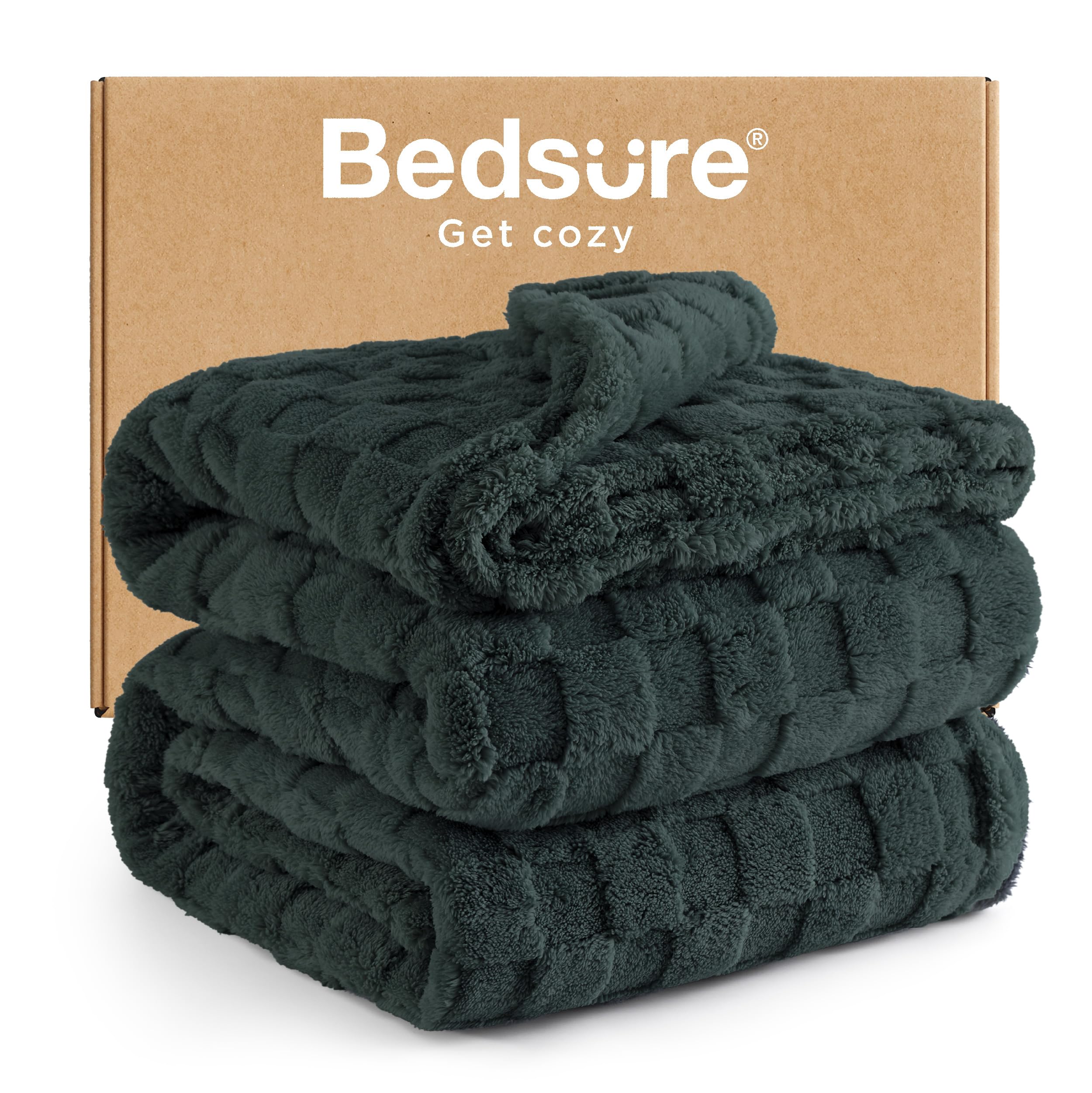 Bedsure GentleSoft Sage Green Throw Blanket for Couch - Checkered Fleece Mothers Gifts Day Blankets, Cute Soft Cozy Spring Summer Throw for Bedroom Home Decor Gifts for Girls, 50x60 Inches