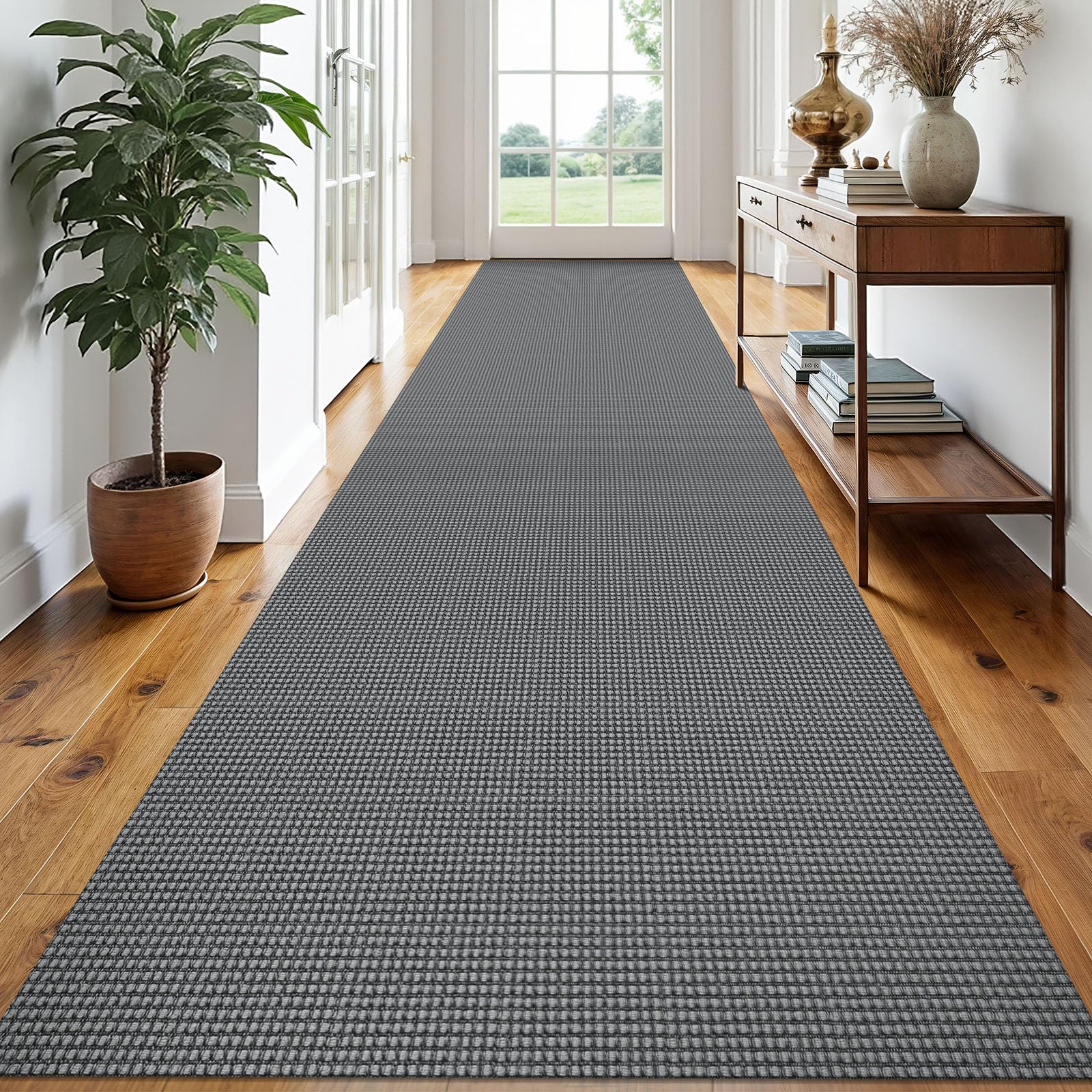 EARTHALL Woven Runner Rug 2x5 Ft Washable Runners for Hallways Cotton Non Slip Rubber Backed Kitchen Runner Braided Indoor Floor Carpet for Entryway, Hallway, Kitchen, Bedroom, Orange/Tan/Brown