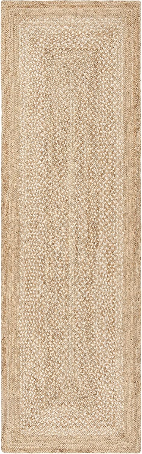 SAFAVIEH Natural Fiber Collection Runner Rug - 2'6" x 10', Natural & Ivory, Handmade Farmhouse Boho Coastal Rustic Jute, Ideal for High Traffic Areas in Living Room, Bedroom (NF885B)