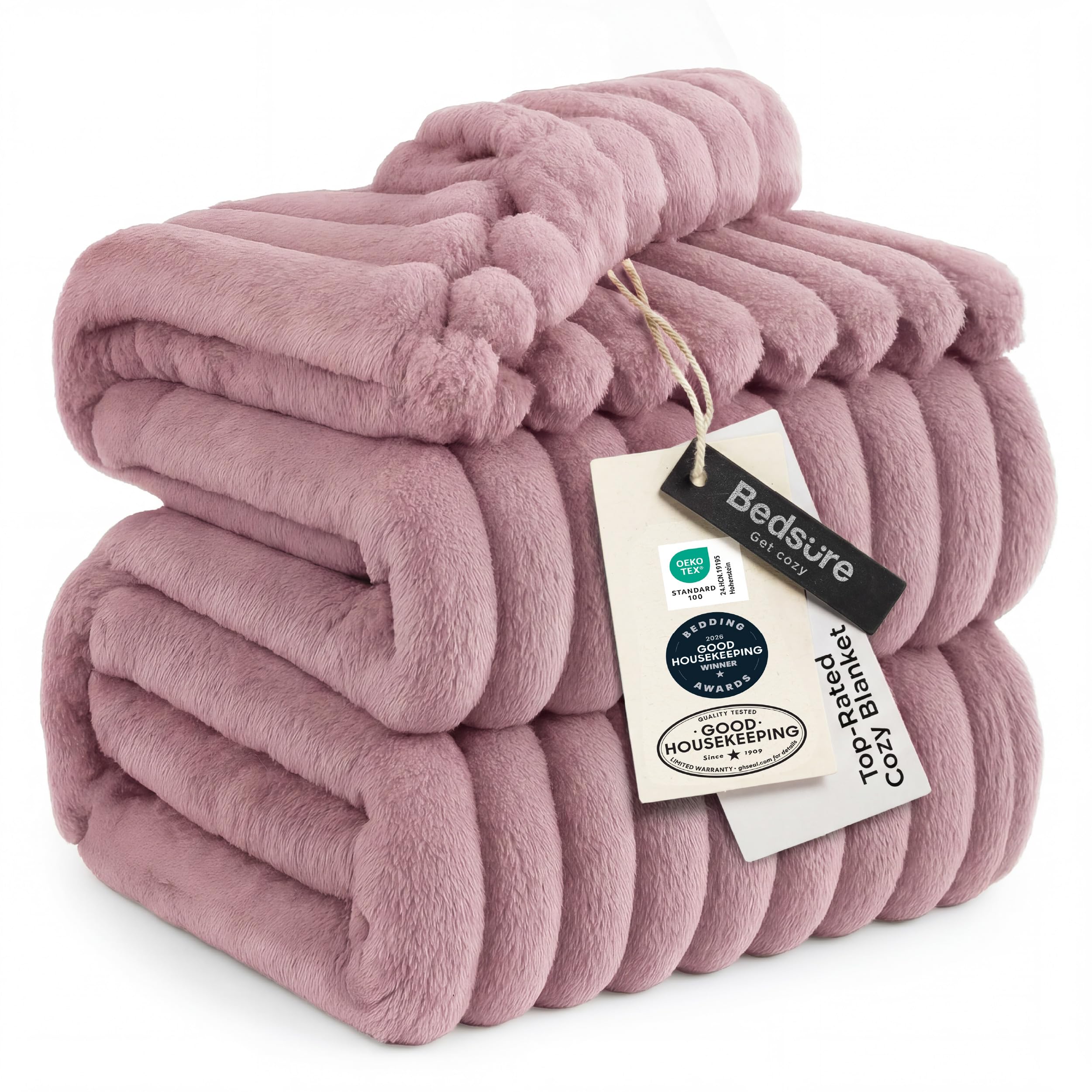 Bedsure GentleSoft Pink Throw Blanket for Couch - Birthday Gifts for Teenage Girls Sister Women Teacher Graduation Gifts, Cozy Cute Fleece Bed Throw Blanket, Coral Pink Room Home Decor, 50x60 Inches