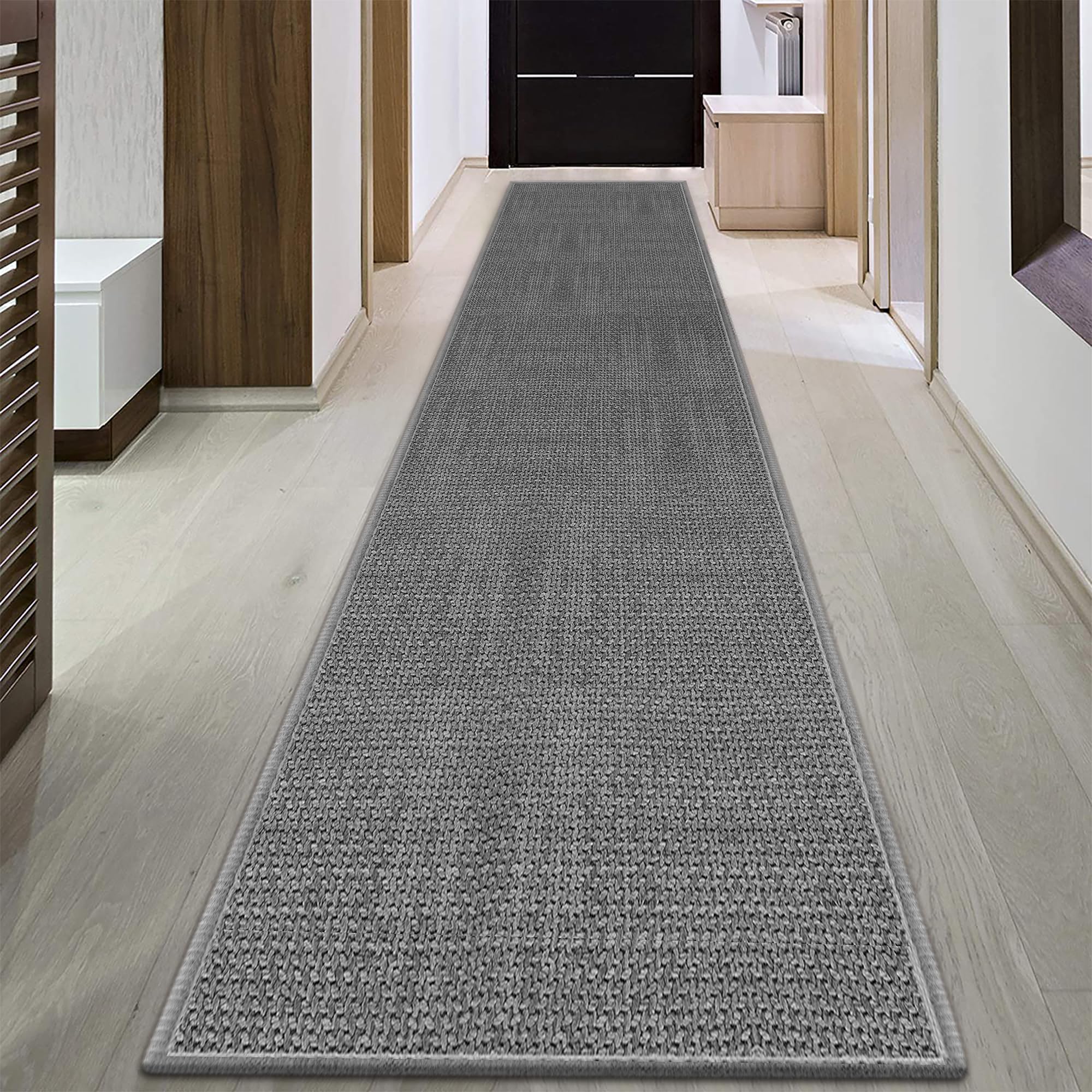 GOYLSER 10 ft Washable Runner Rug Jute Carpet Runner for Hallway, Non Slip Bath Rug Runner Mat, Beige Indoor Runner Rugs for Entryway