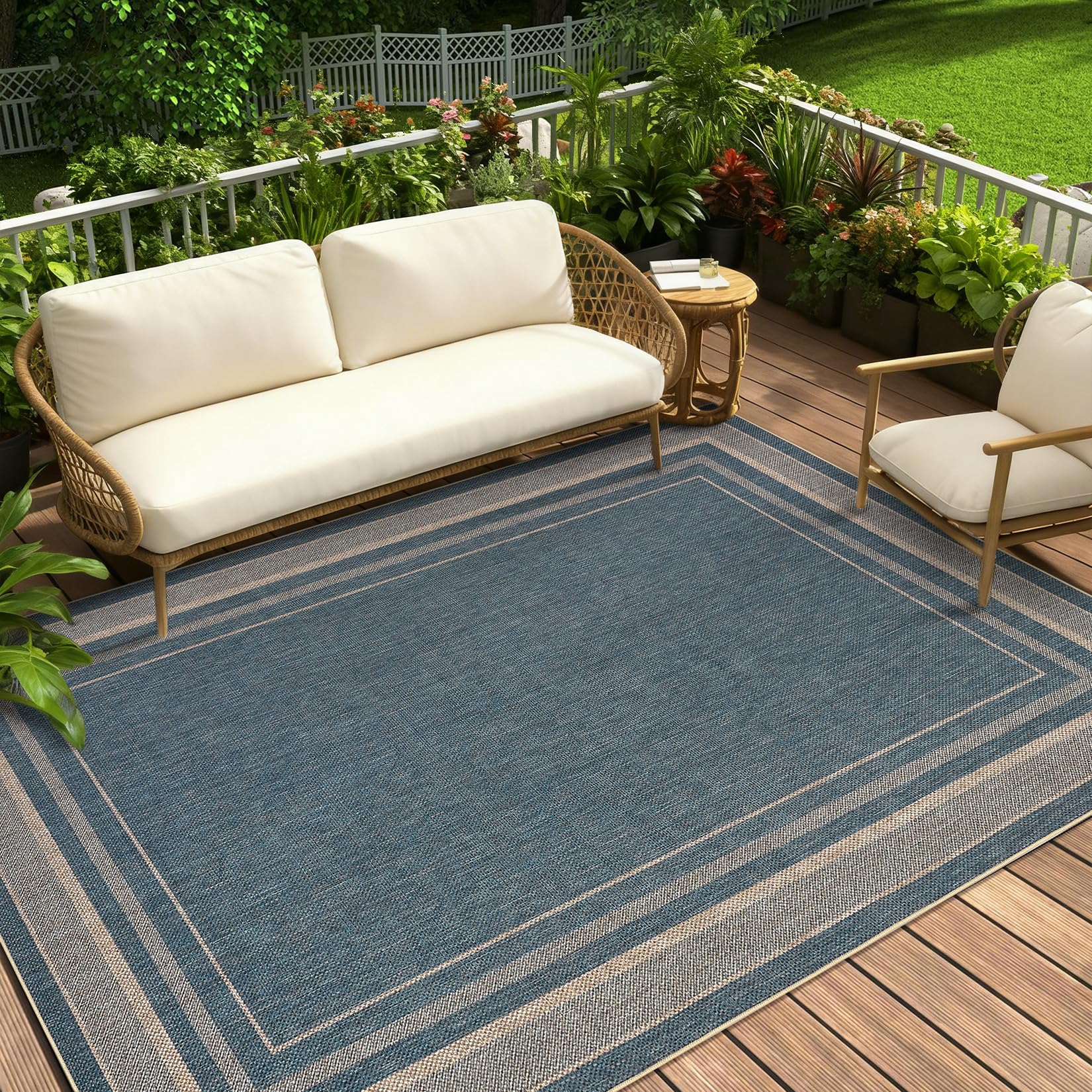 2x6 Runner Rug for Hallway Modern Solid Washable Kitchen Rugs Non Slip Outdoor Patio Runner Rugs Indoor Outdoor Easy Jute Rug Neutral Easy Jute Runners for Porch Entryway Living Room Bedroom, Natural